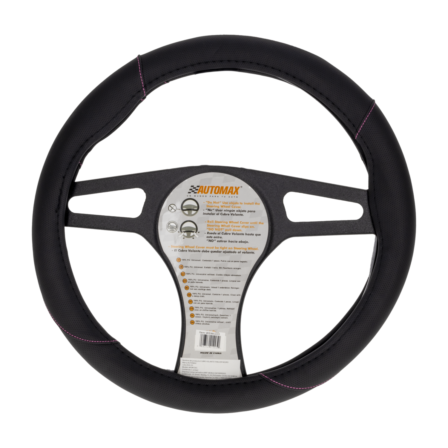 Cubre Volante Diseño Para Dama Color Negro 01 AUTOMAX Unidad