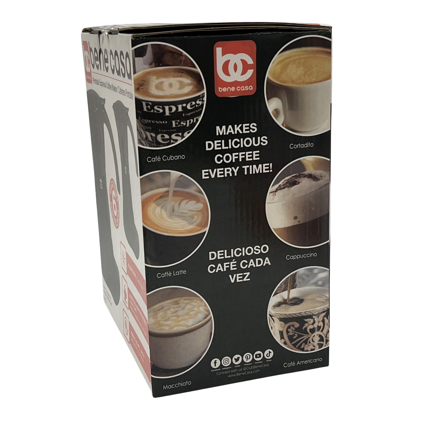 Cafetera Eléctrica Portable BC-90270 BENE CASA 6 Tazas