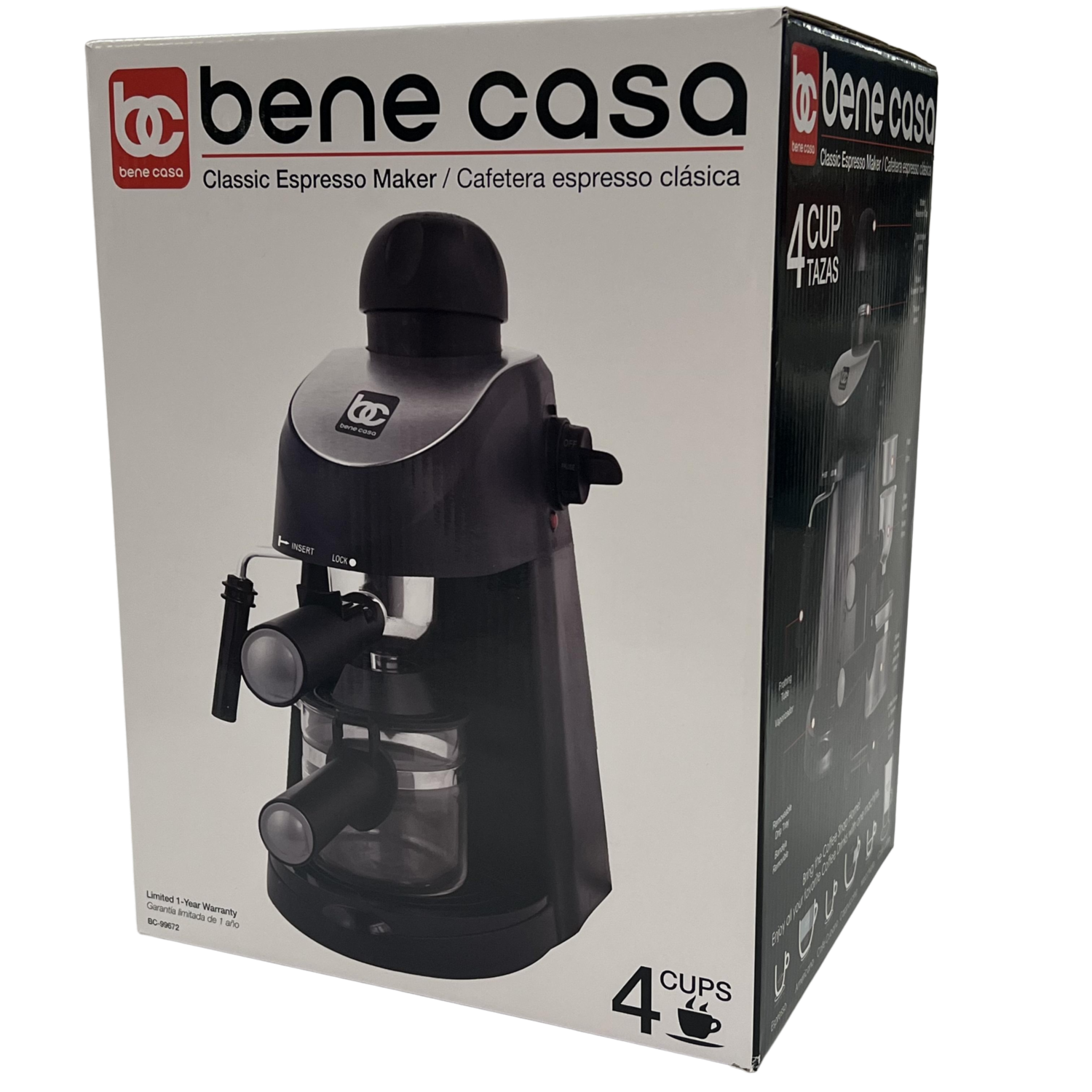 Cafetera Eléctrica Para Expreso BC-99672 BENE CASA 4 Tazas