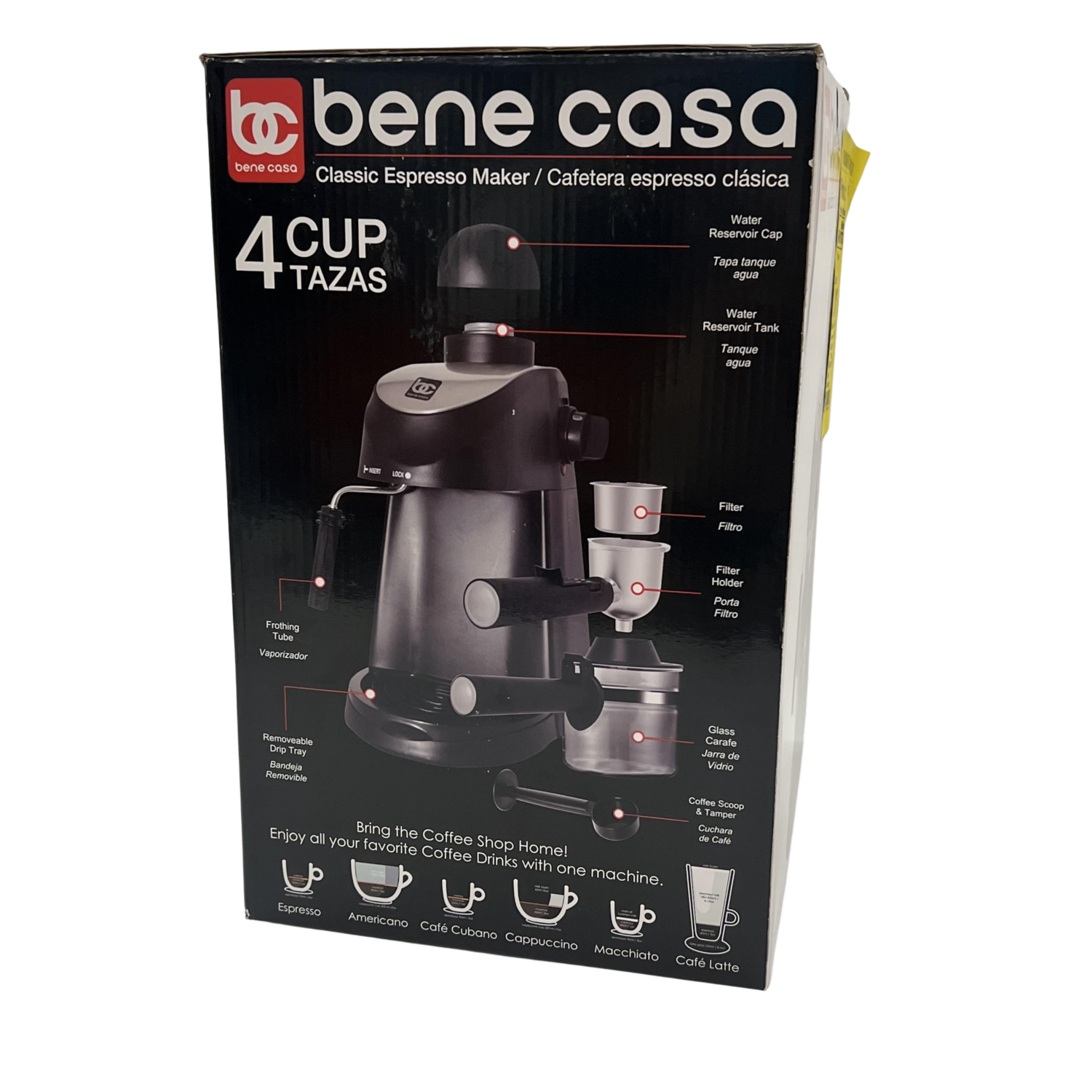 Cafetera Eléctrica Para Expreso BC-99672 BENE CASA 4 Tazas
