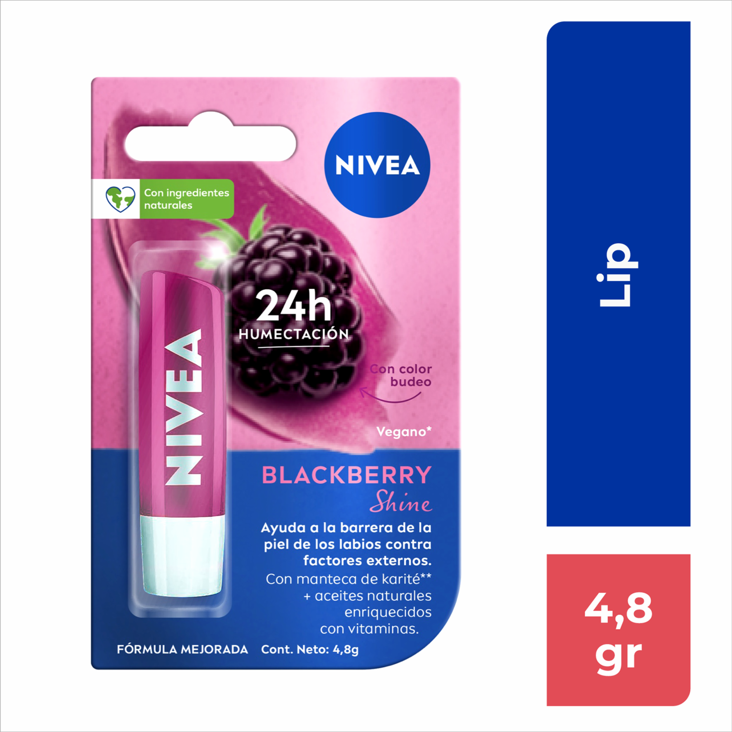 Bálsamo Labial Mora Shine NIVEA 4.8 G