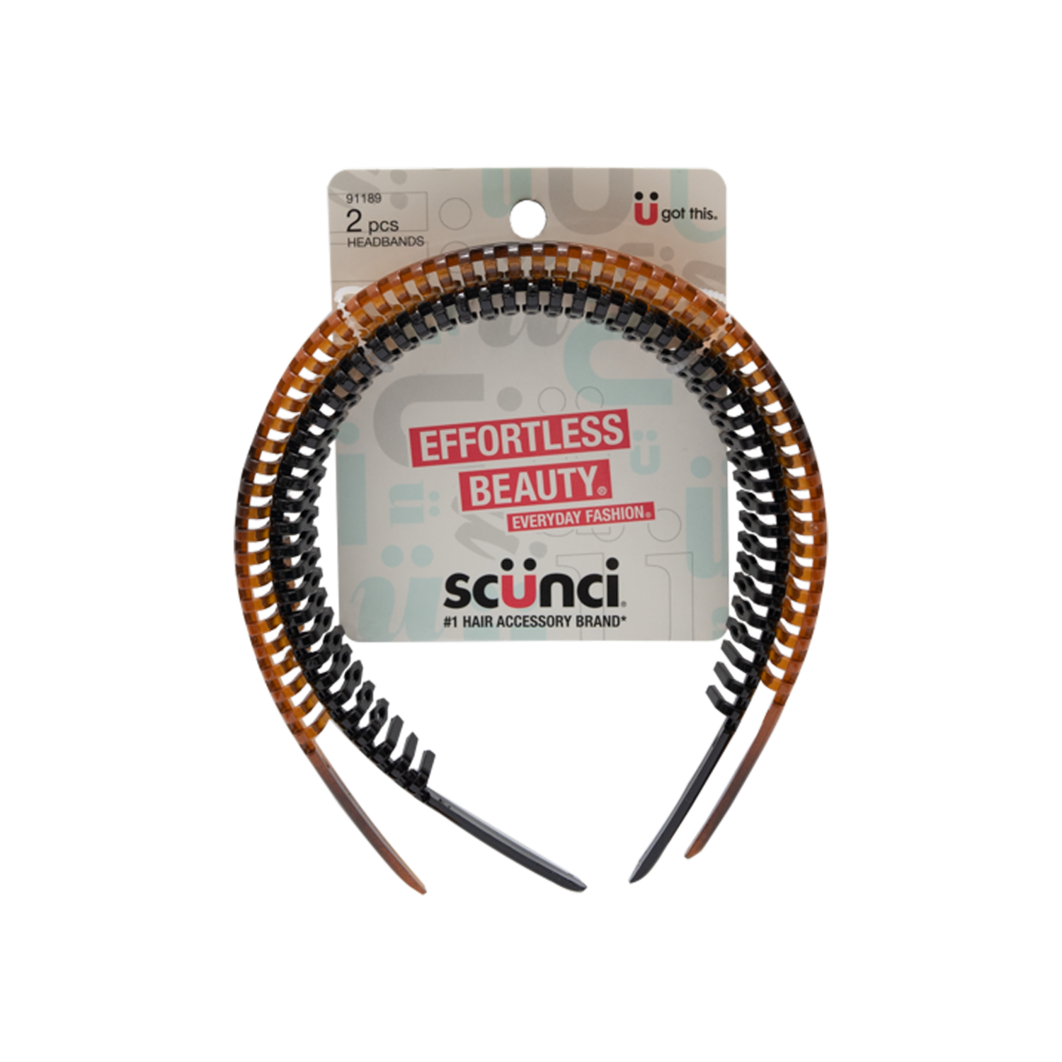 Vinchas De Cabello Tipo Diadema Con Dientes Negra Y Café CONAIR Longitud Perfecta