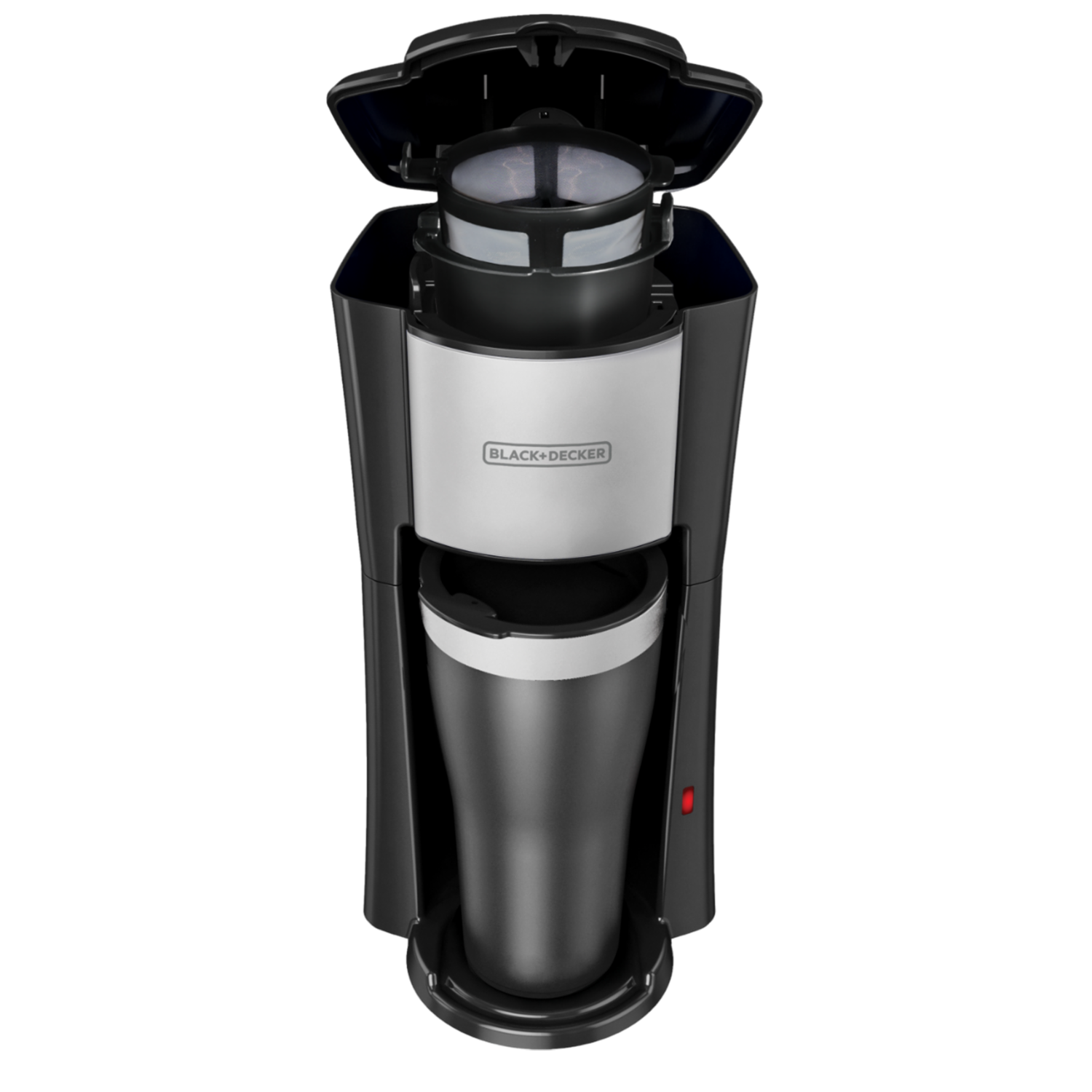 Cafetera Eléctrica Individual Y Taza Térmica, Negro Y Plata BLACK & DECKER 2 Tazas