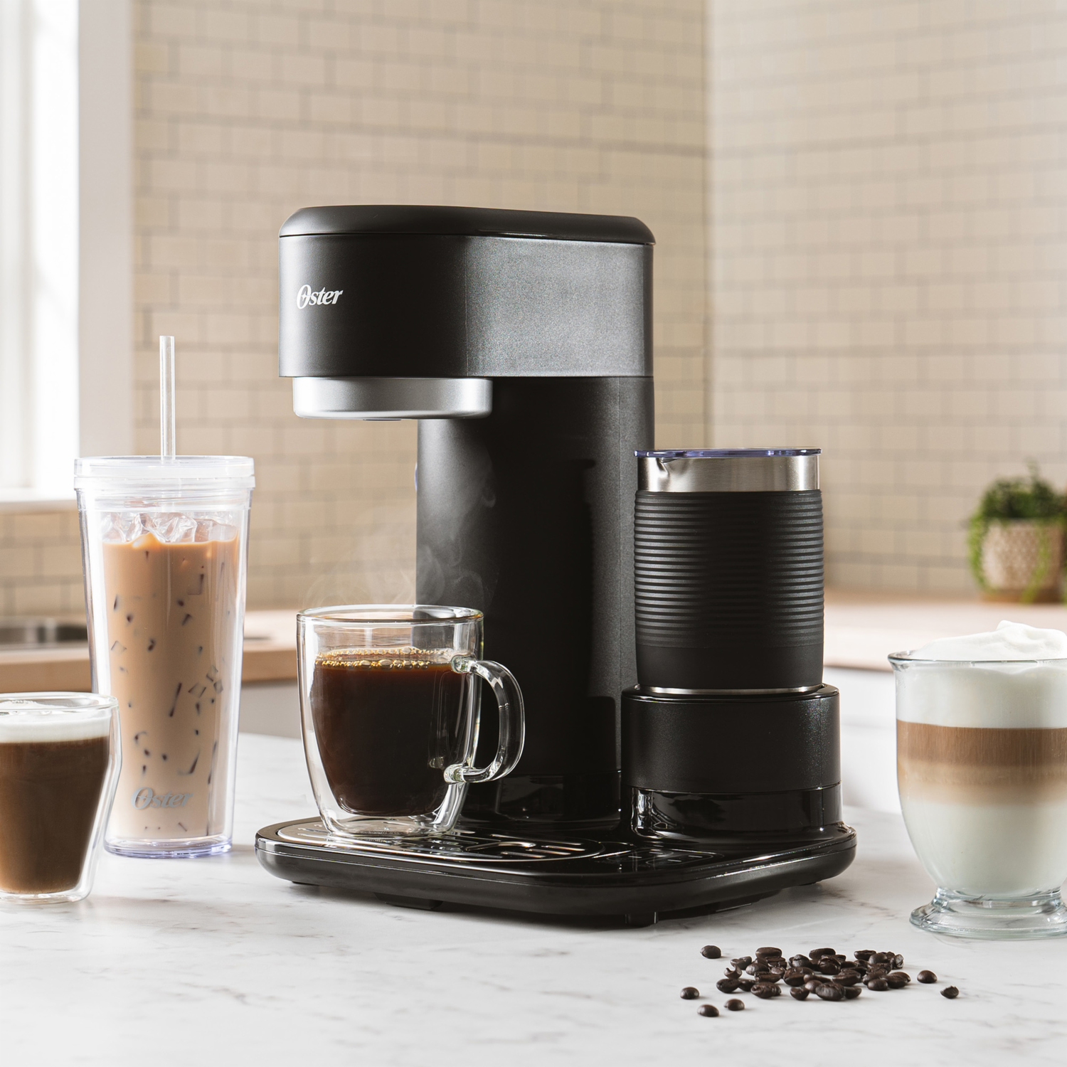 Cafetera Eléctrica Latte 4 En 1 BVSTDC02B-013 OSTER 2 Tazas