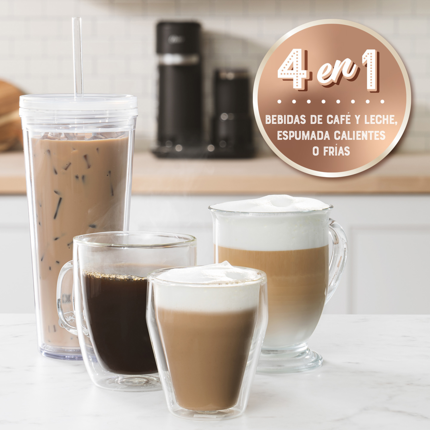 Cafetera Eléctrica Latte 4 En 1 BVSTDC02B-013 OSTER 2 Tazas