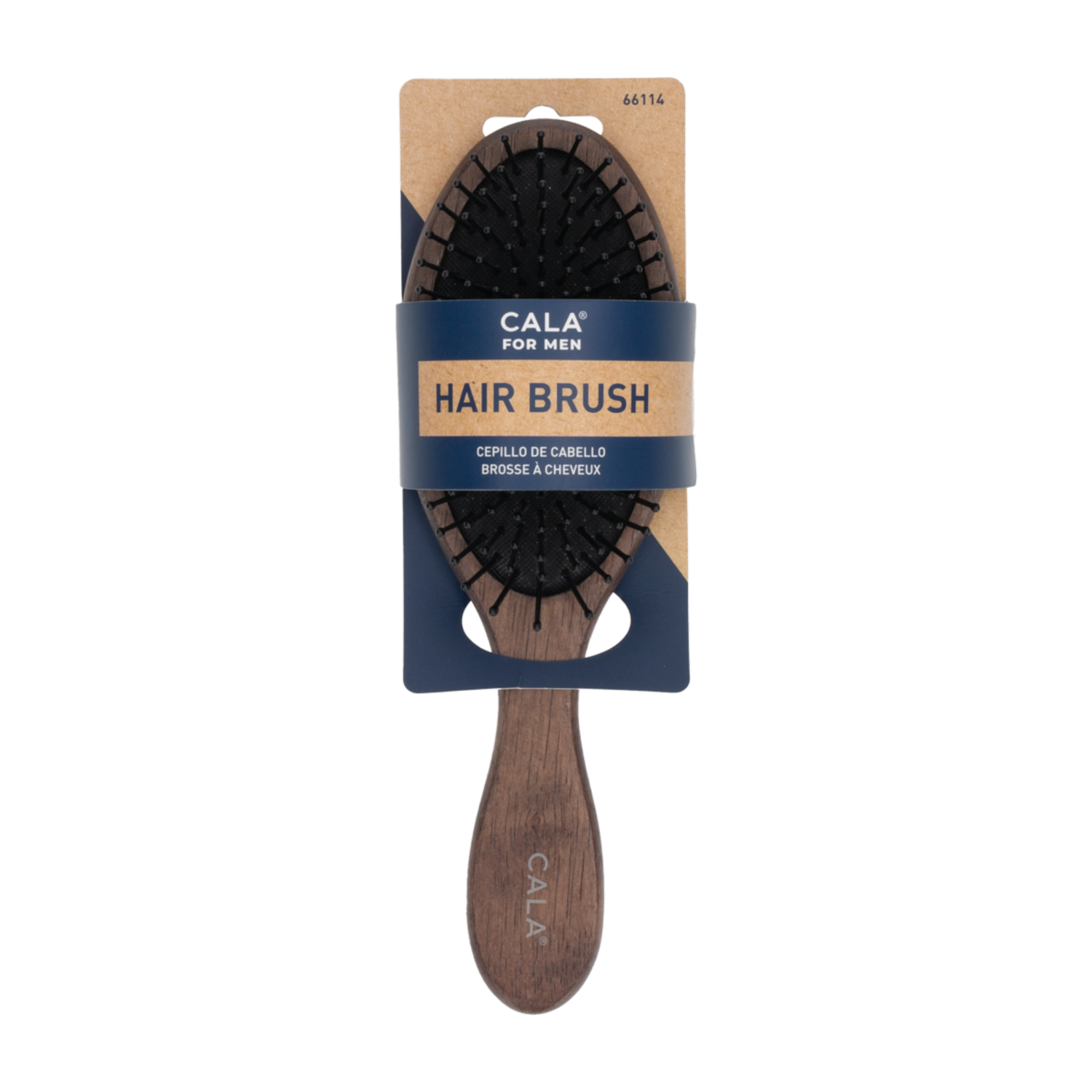 Cepillo De Cabello Oval Hair Brush Dark Wood CALA FOR MEN Unidad