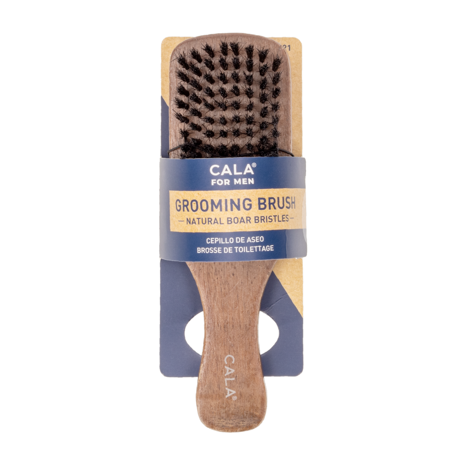 Cepillo De Cabello Grooming Brush Dark Wood Natural Boar Bristles CALA FOR MEN Unidad