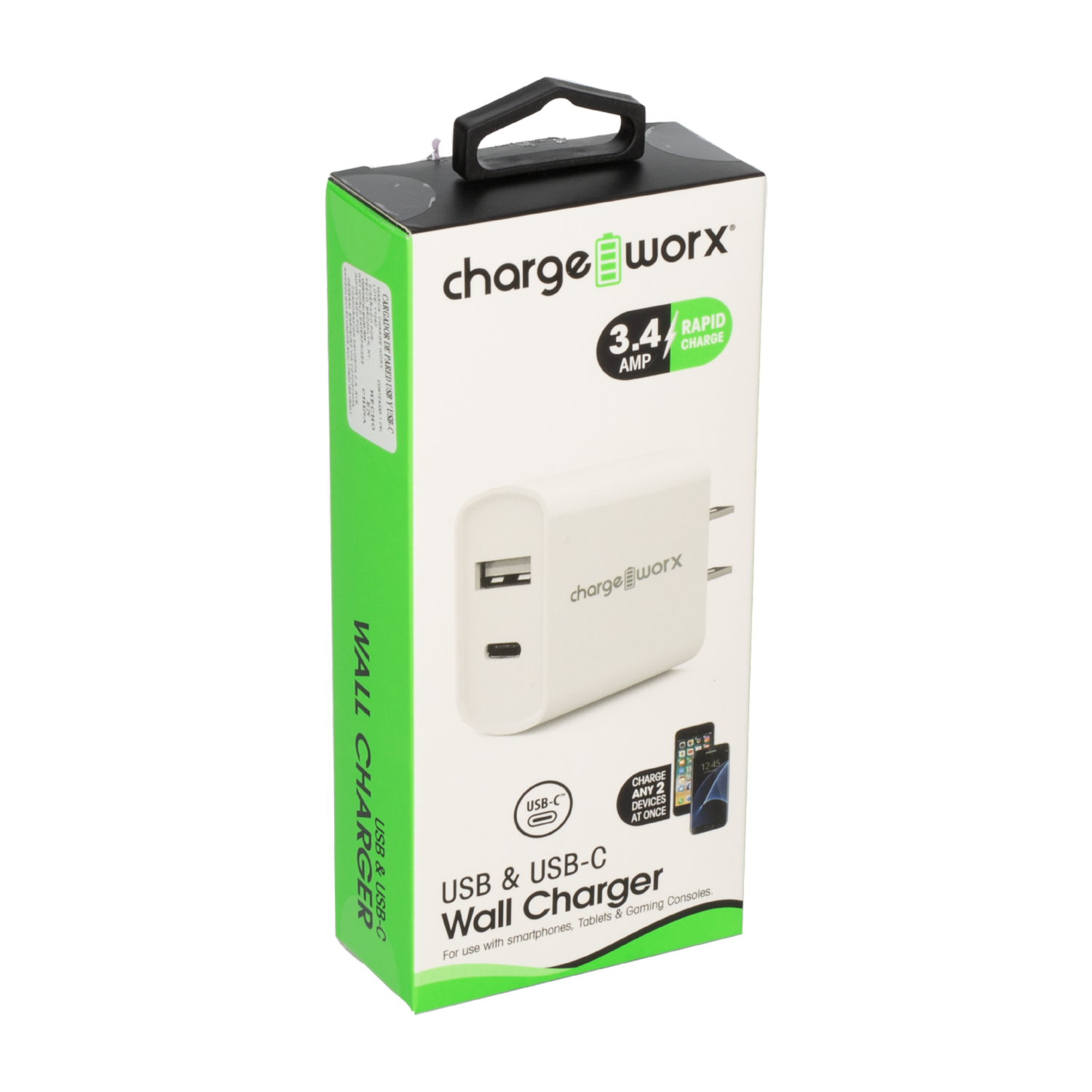 Cargador De Pared Blanco CHARGE WORX USB-C A USB