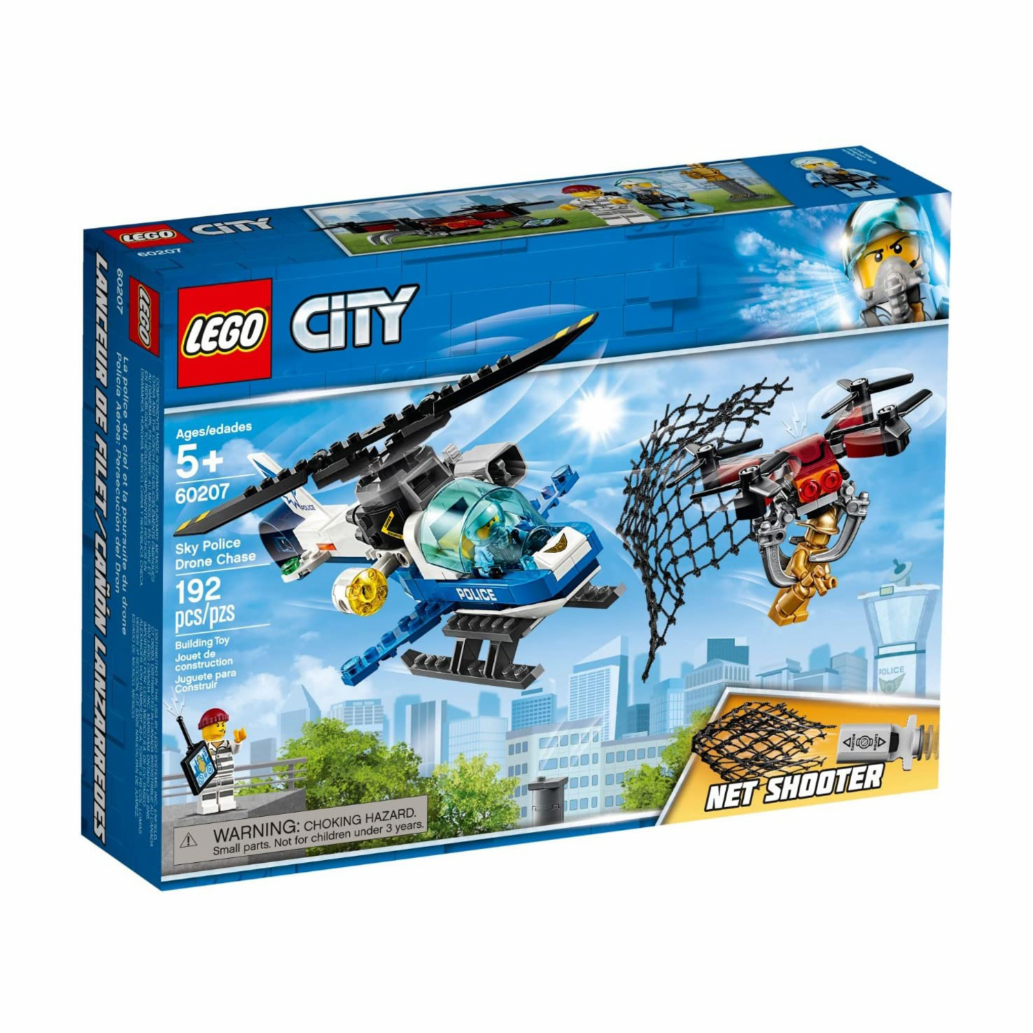 Bloques De Armar Helicóptero Policía + Drone City LEGO CITY 192 Piezas