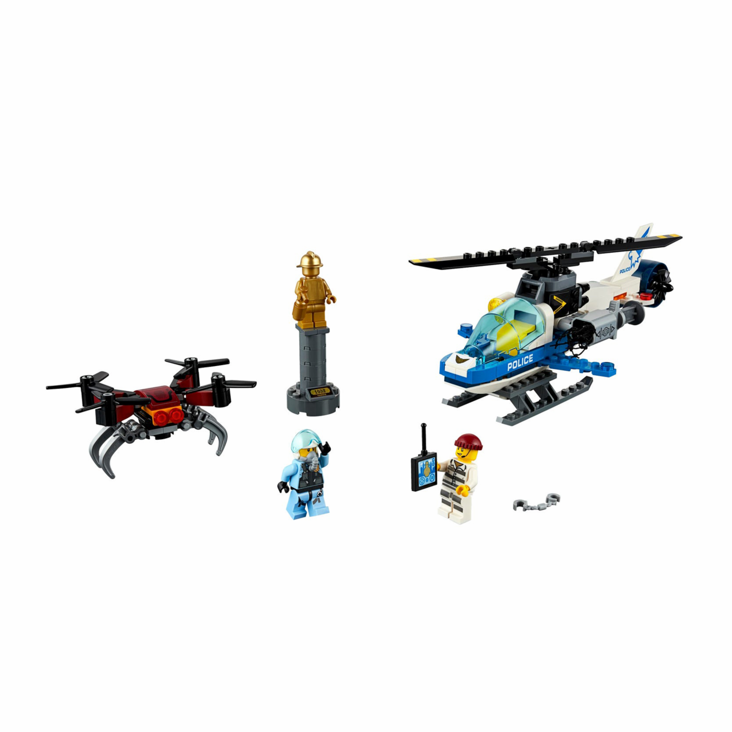 Bloques De Armar Helicóptero Policía + Drone City LEGO CITY 192 Piezas