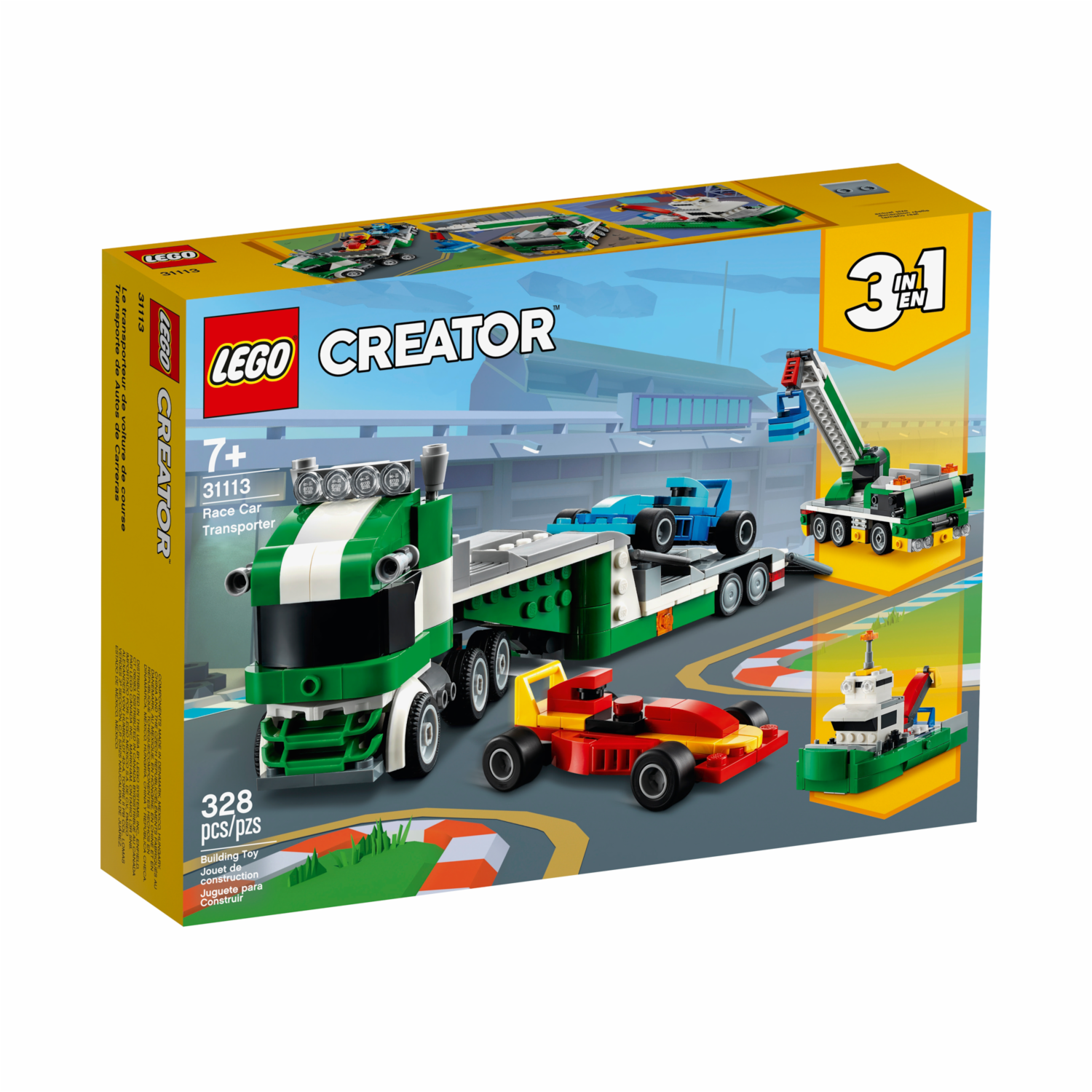 Bloques De Armar Transportador De Cohes De Carreras LEGO CREATOR 328 Piezas