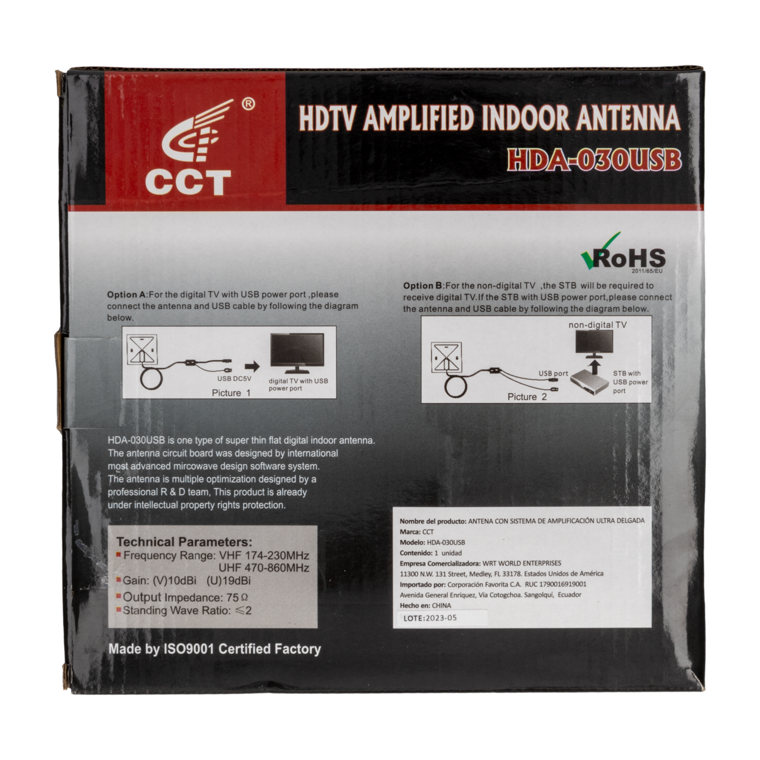 Antena Interior Con Sistema De Amplificación CCT Hdtv