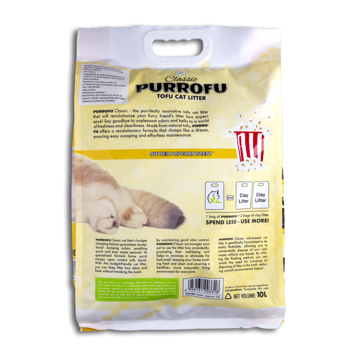 Arena Para Gatos Fragancia A Pop Corn PURROFU Unidad