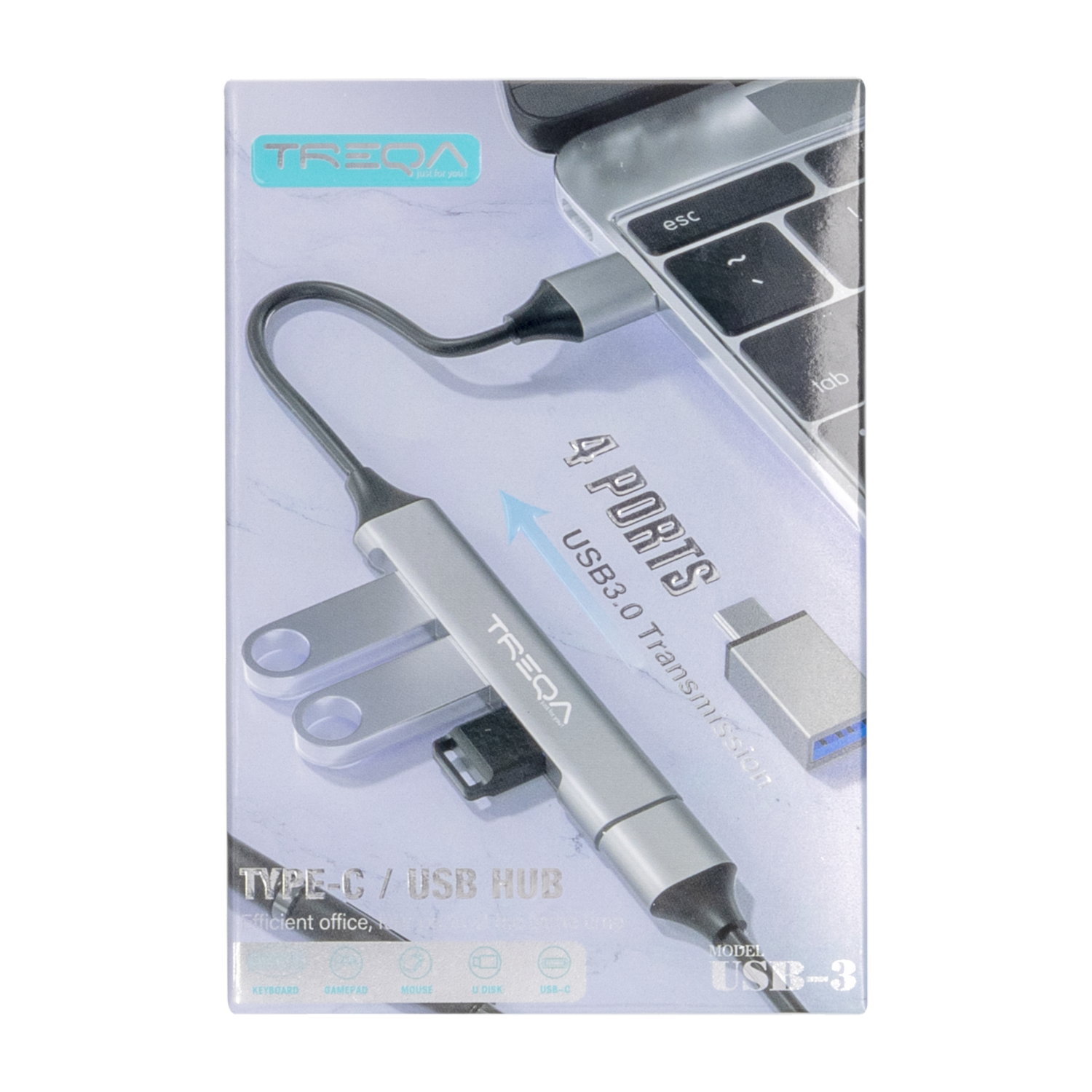 Adaptador Tipo C 4 Puertos 6900 TREQA USB 3.0