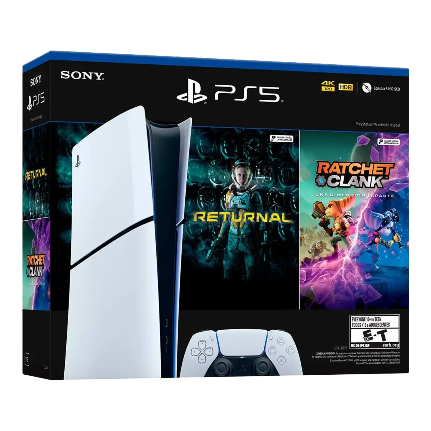PlayStation 5 1TB Slim 4K Ultra HD Blanco Y Negro SONY Versión Digital