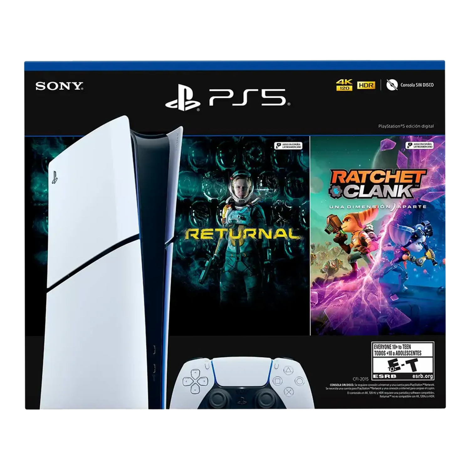 PlayStation 5 1TB Slim 4K Ultra HD Blanco Y Negro SONY Versión Digital