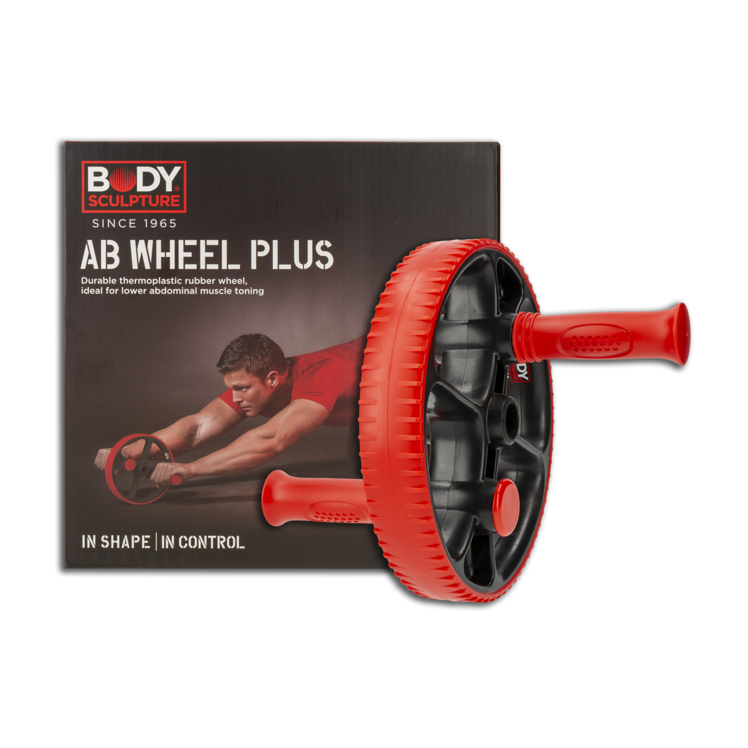 Rueda De Ejercicio Para Abdominales Plus Color Negro Y Rojo BODY SCULPTURE Desmontable
