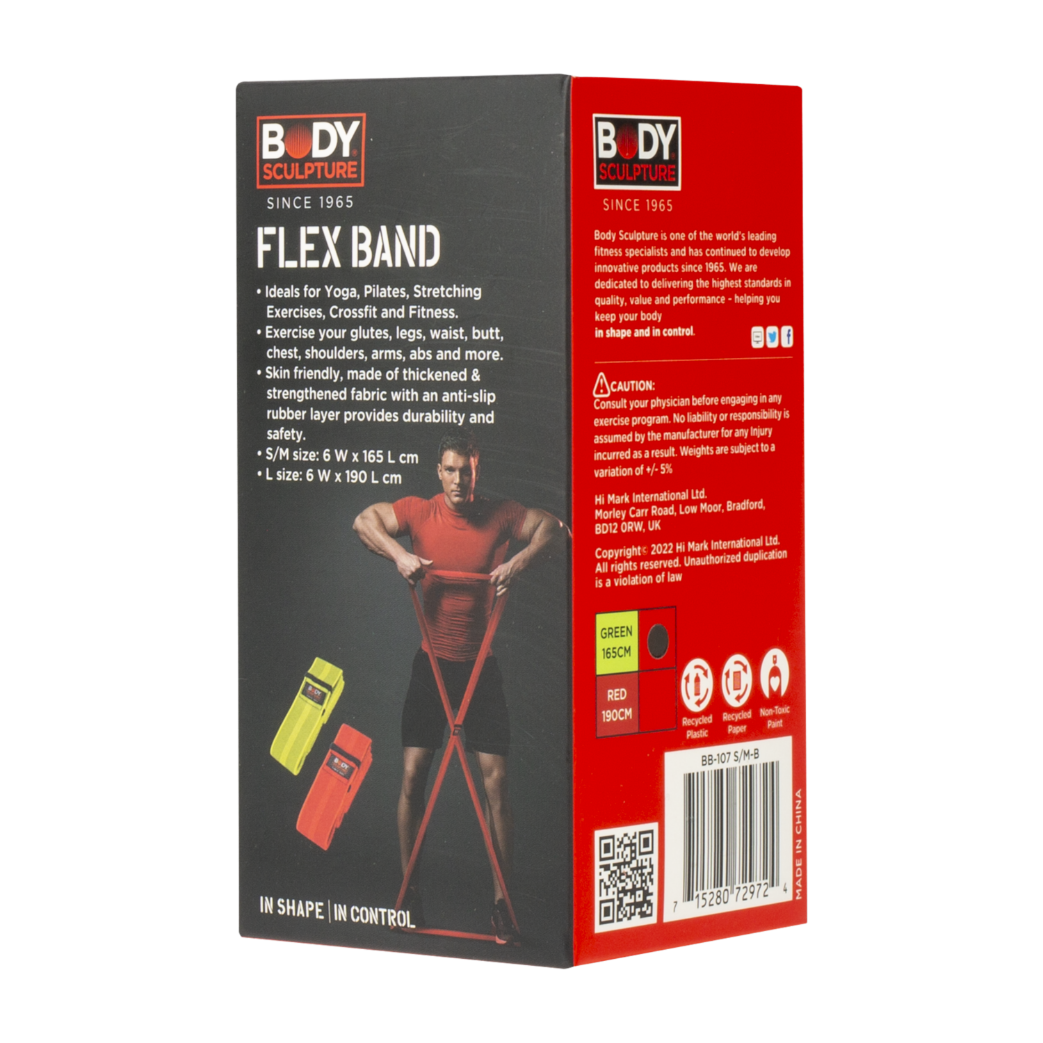 Banda De Resistencia Flexible Con material Antideslizante Para Ejercicio BODY SCULPTURE 165 Cm