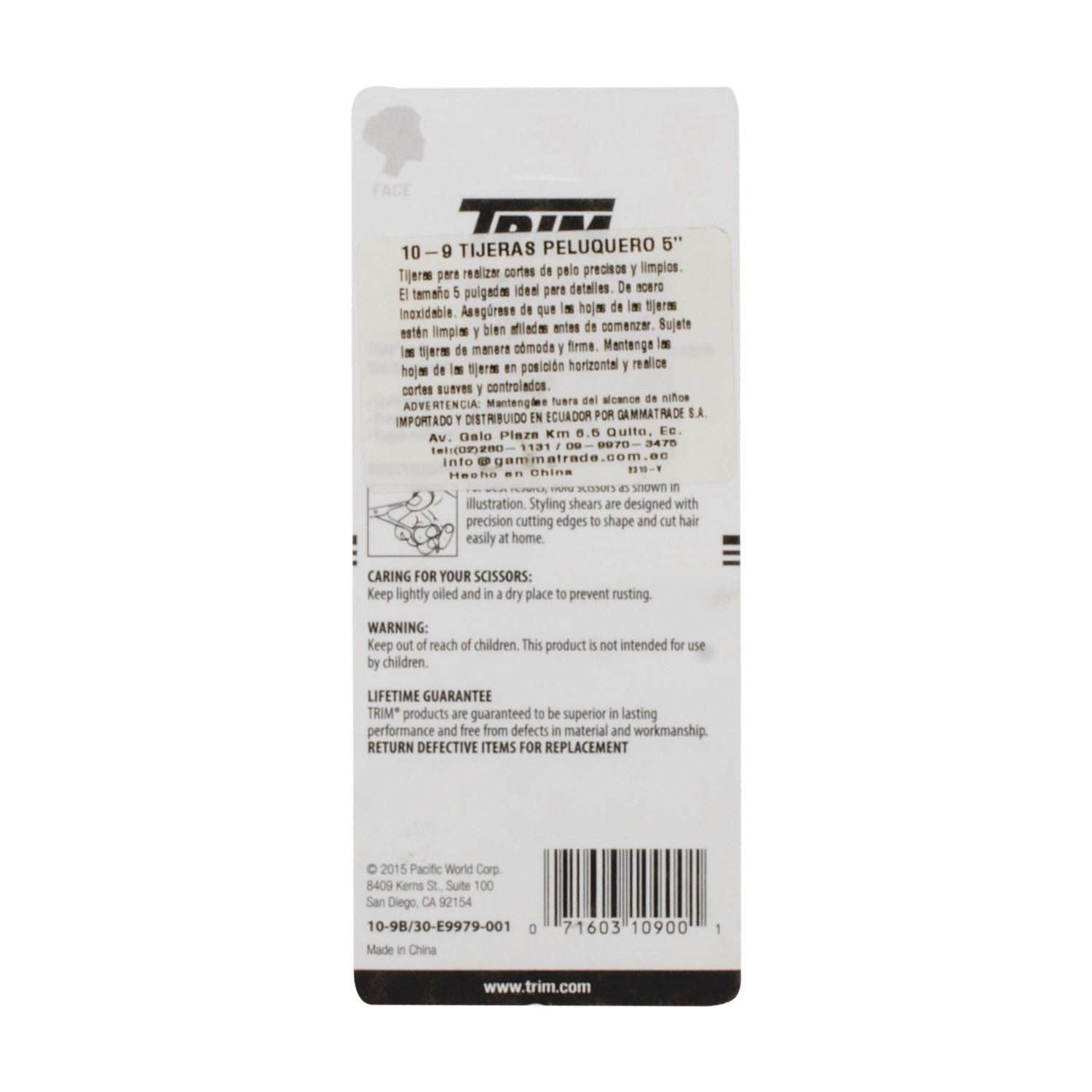 Tijeras Para Cabello De Peluquero N°5 De Acero Inoxidable TRIM Unidad
