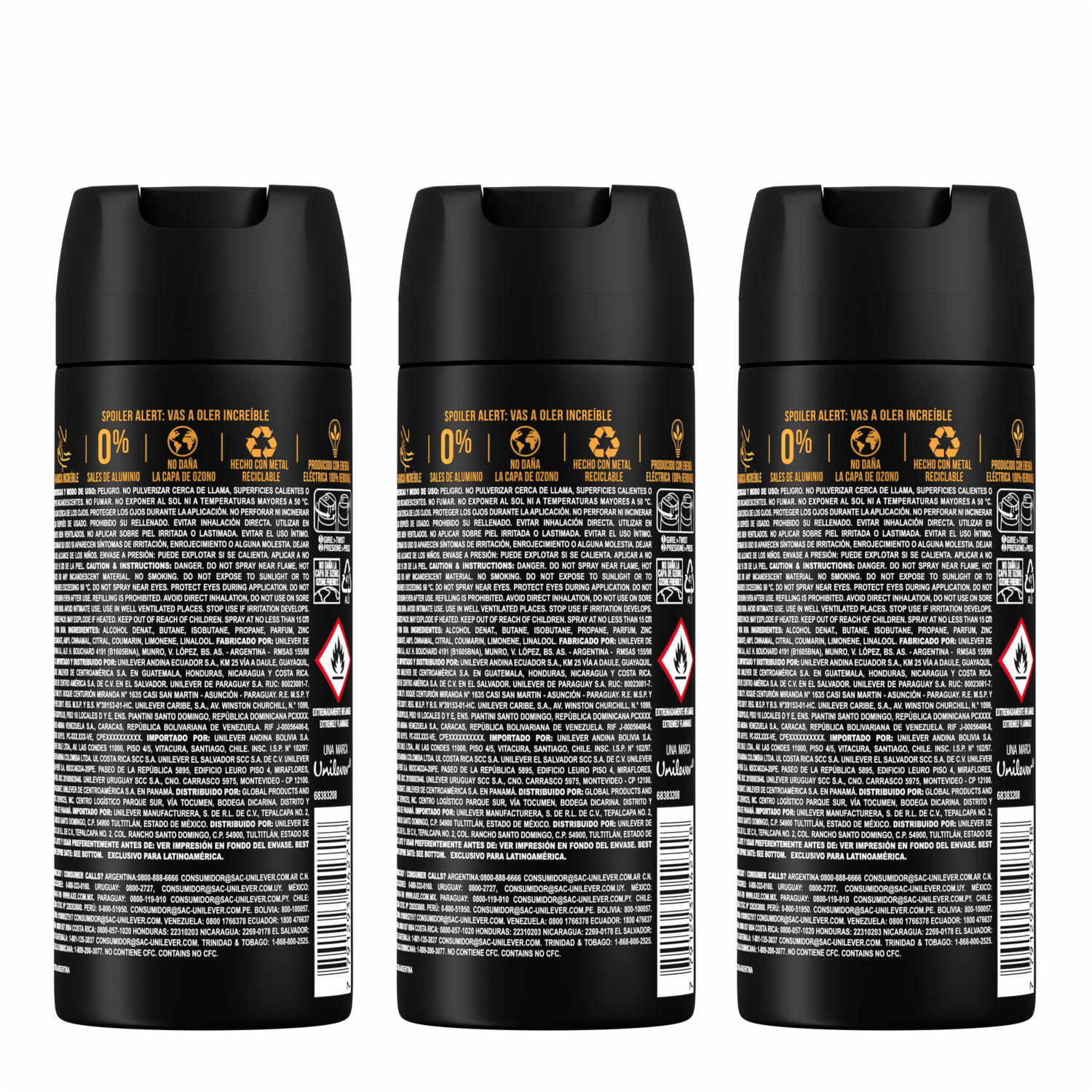 Desodorante En Aerosol Antitranspirante Dark Tempt AXE 3 X 150 Ml