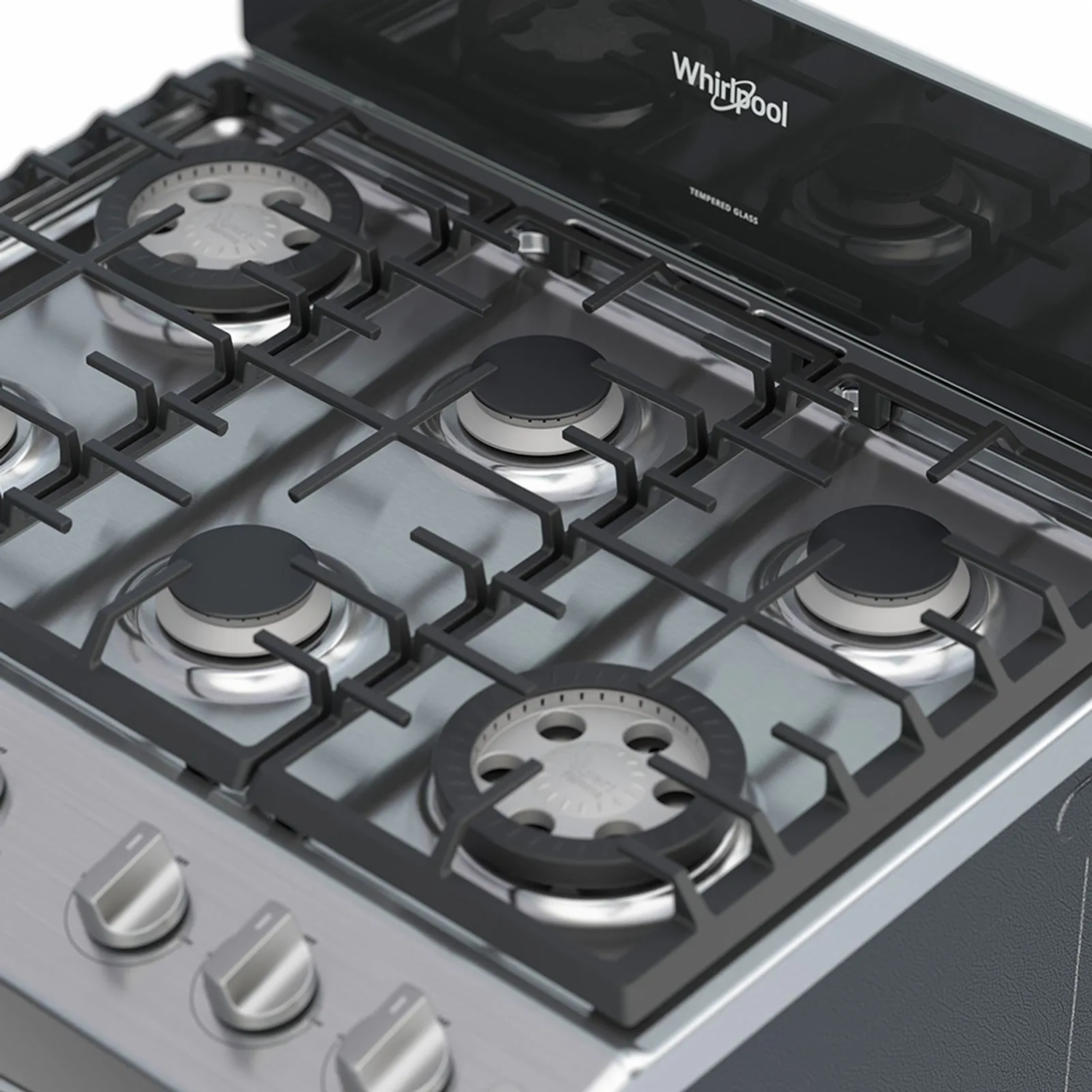 Cocina A Gas 30″ Inox LWFR3320D WHIRLPOOL 6 Quemadores