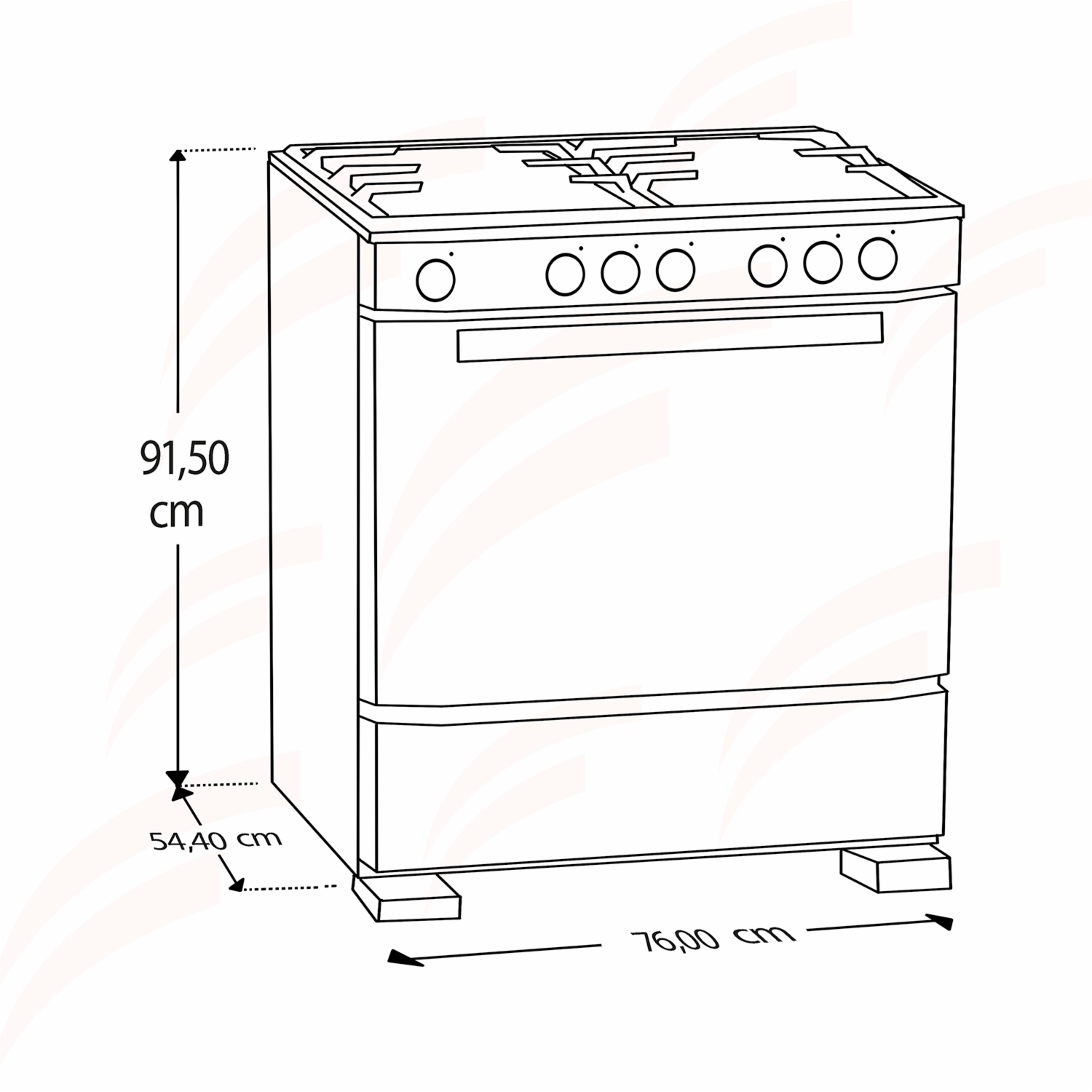 Cocina A Gas 30″ Inox LWFR3320D WHIRLPOOL 6 Quemadores