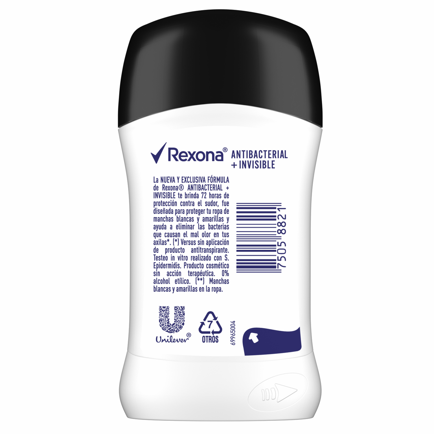 Desodorante En Barra Invisible Antibacterial REXONA 50 G