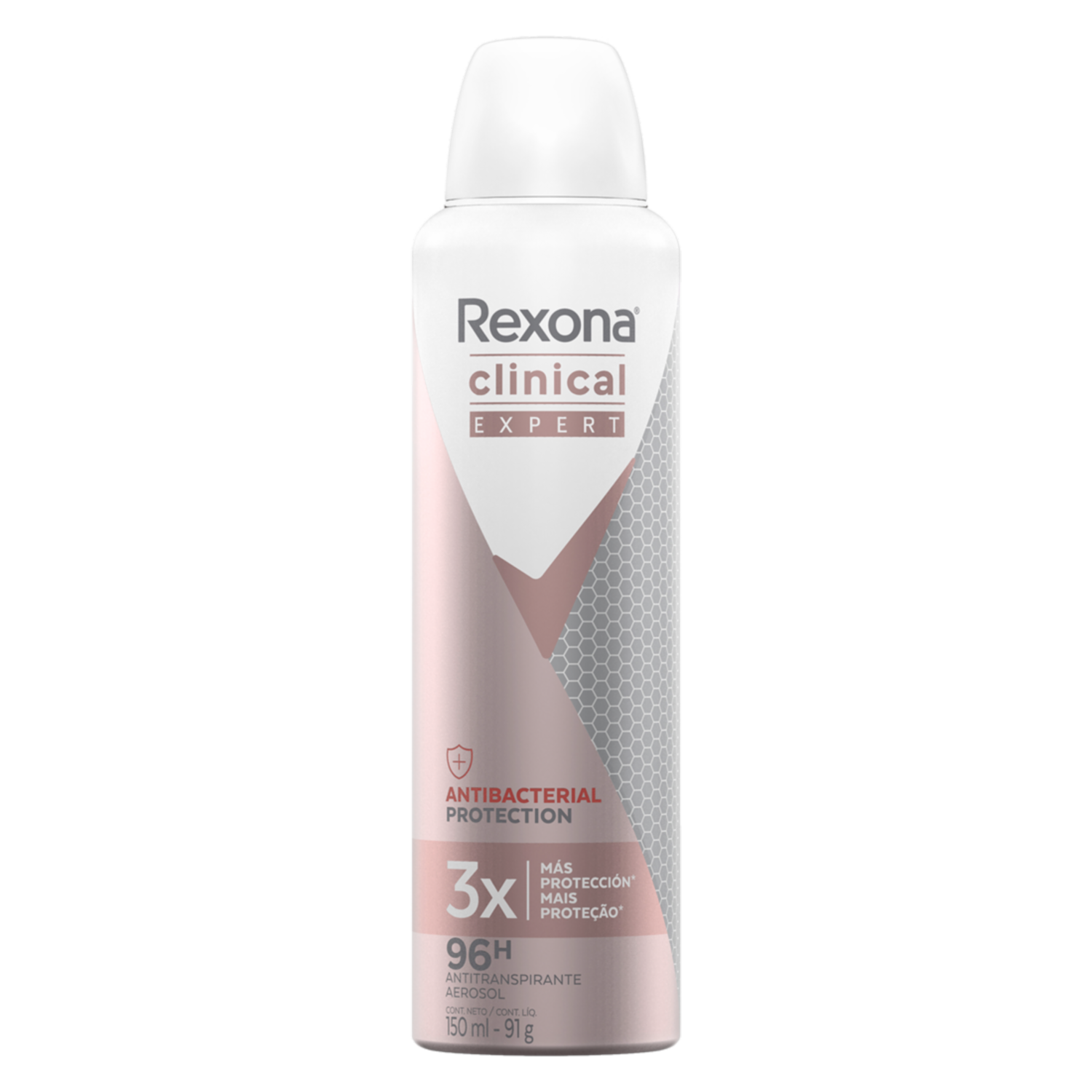 Desodorante En Aerosol Para Dama Antitranspirante Clinical Expert Antibacterial REXONA 150 Ml