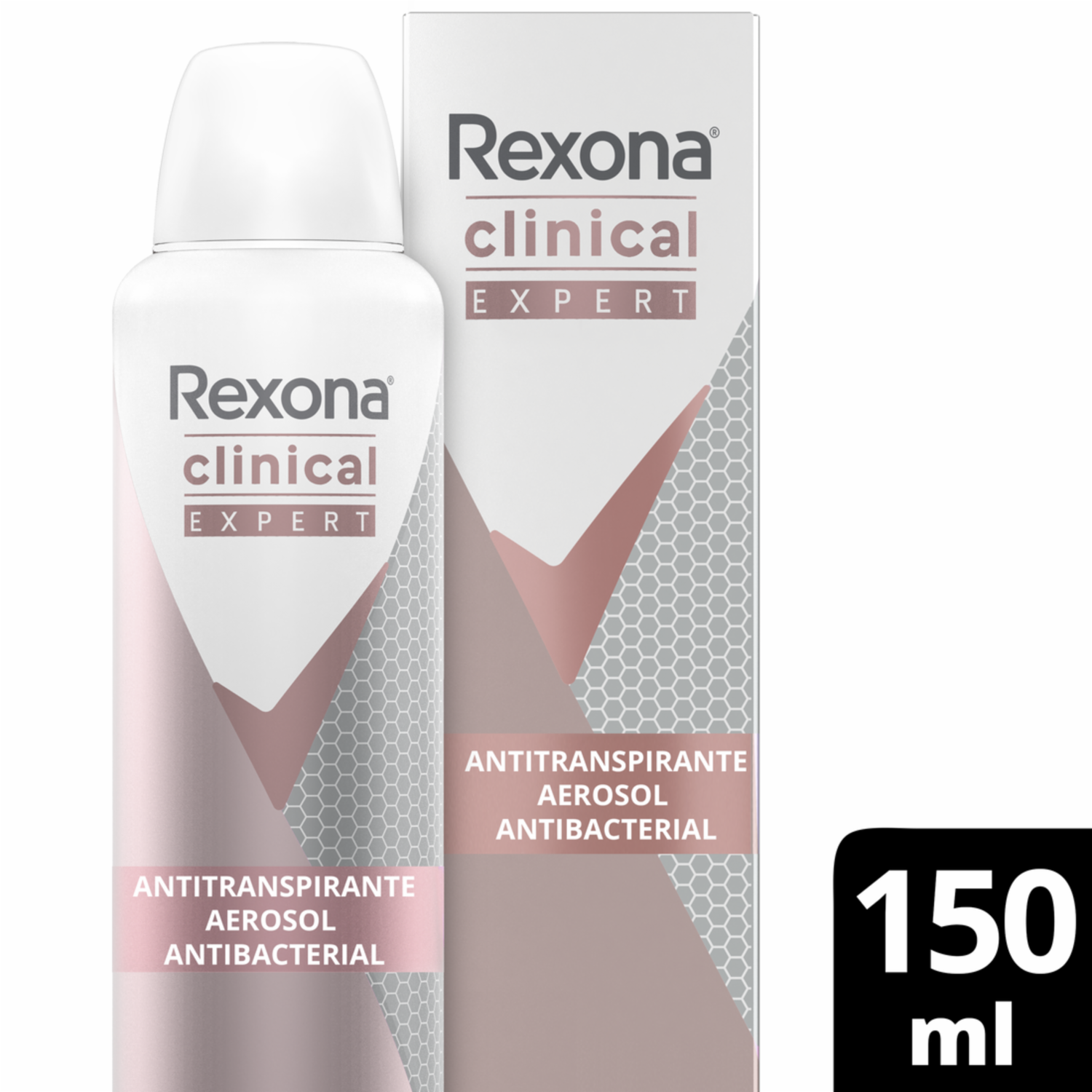 Desodorante En Aerosol Para Dama Antitranspirante Clinical Expert Antibacterial REXONA 150 Ml