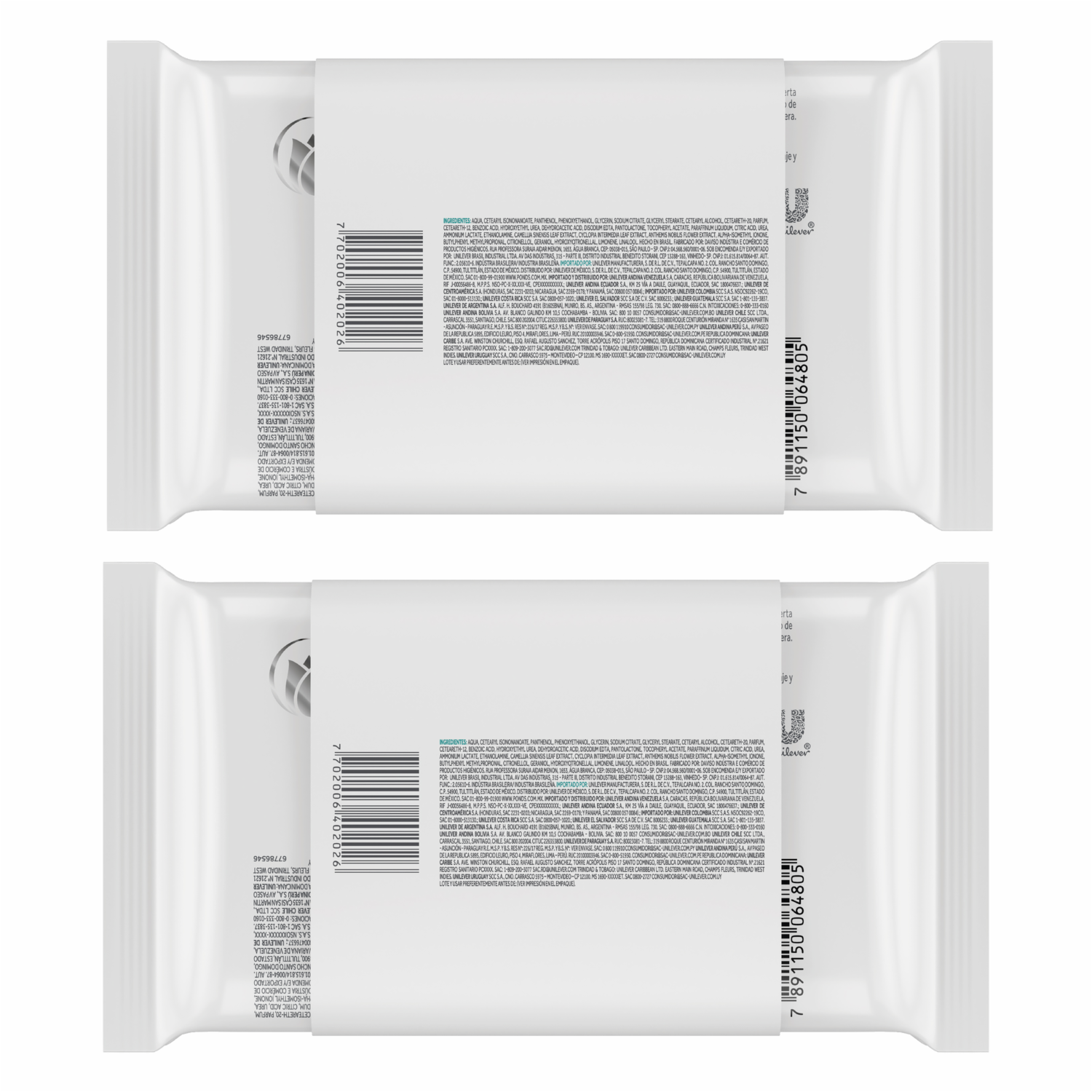 Toallitas Desmaquillantes Con Agua Micelar POND’S 2 X 25 Uds