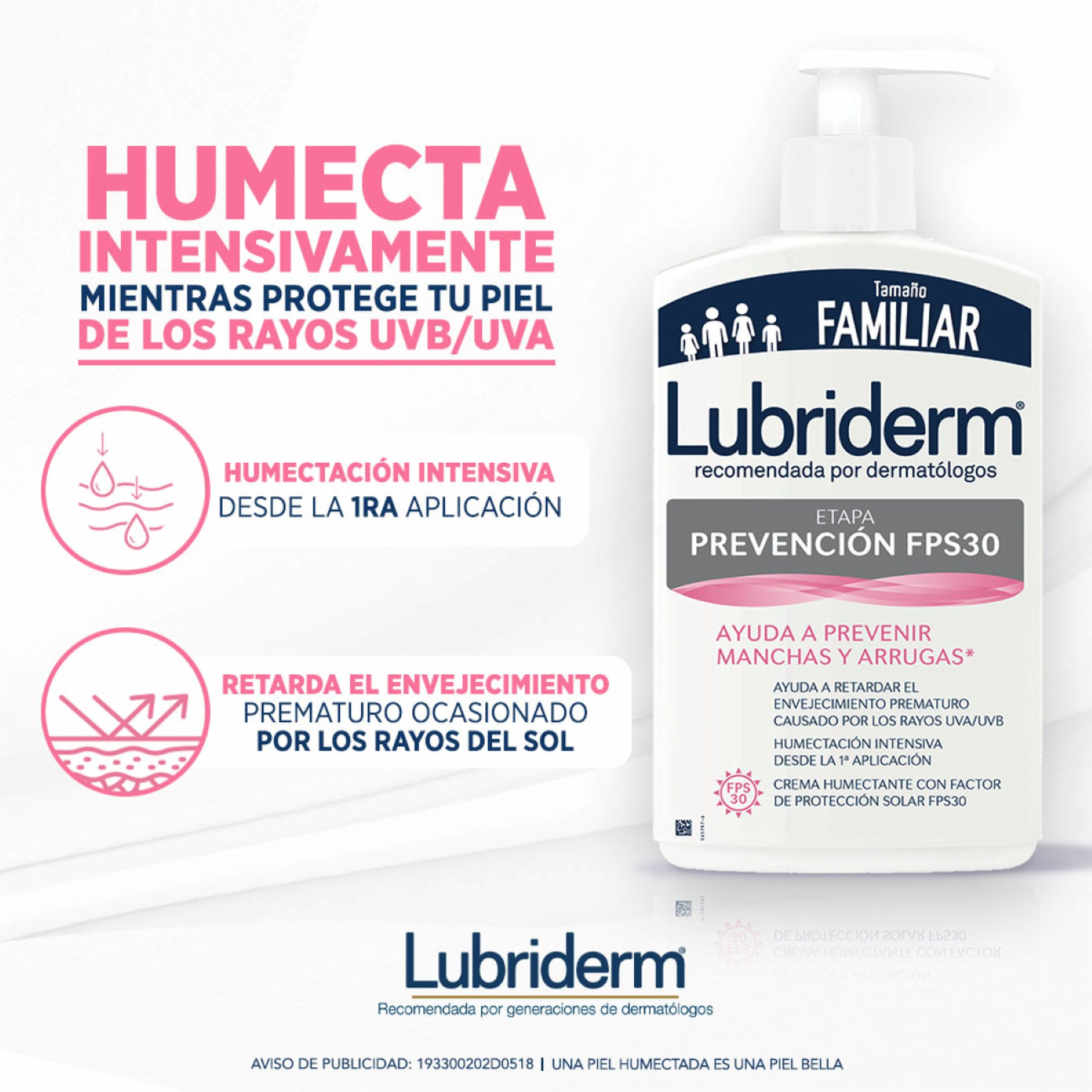 Crema Corporal Prevención LUBRIDERM 750 Ml