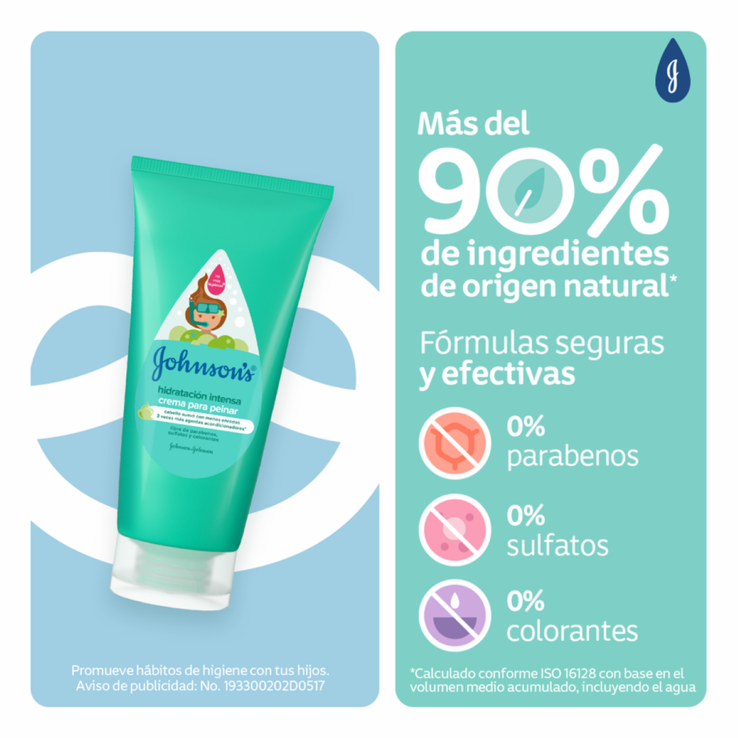 Crema Para Peinar Infantil Hidratación Intensa JOHNSON’S 200 Ml