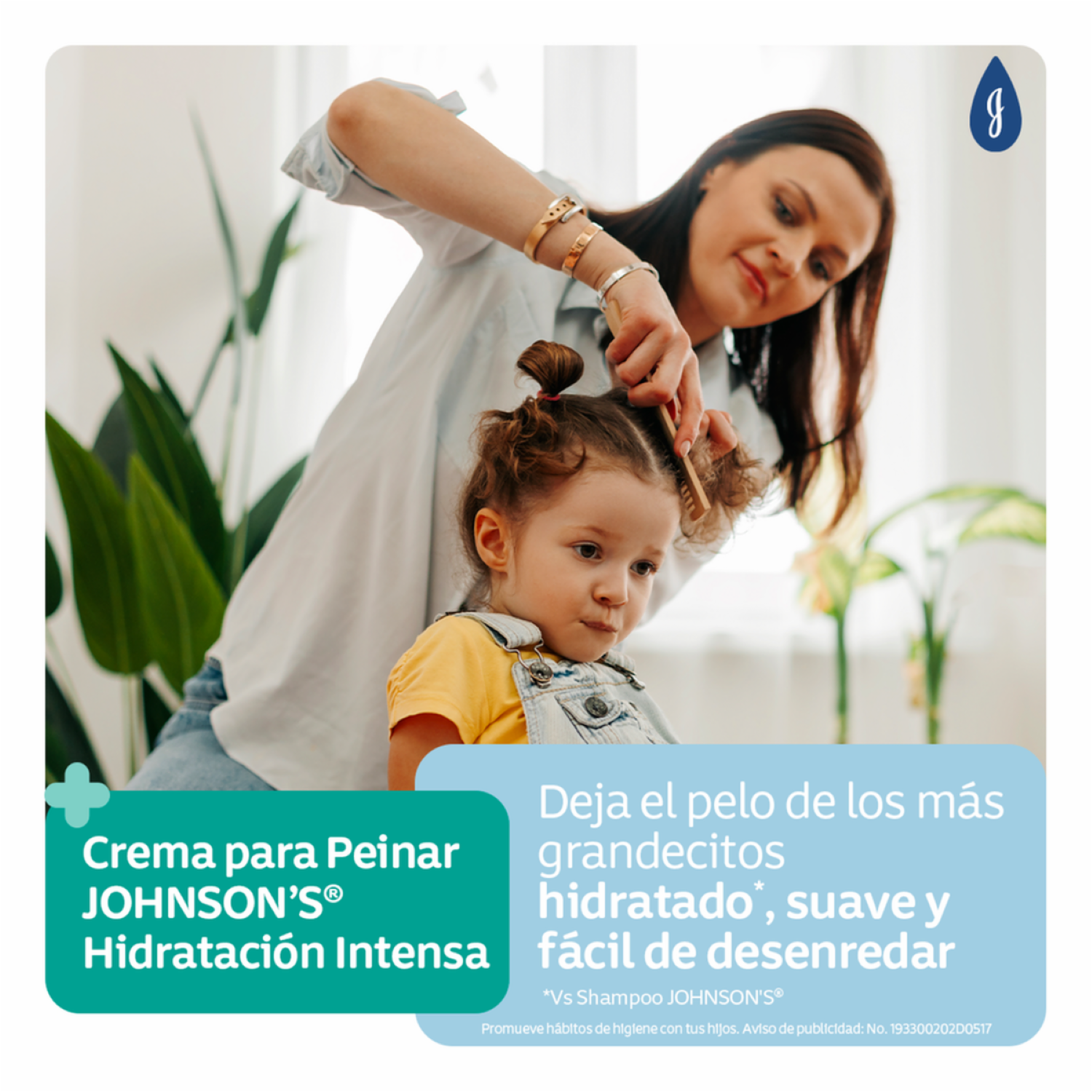 Crema Para Peinar Infantil Hidratación Intensa JOHNSON’S 200 Ml