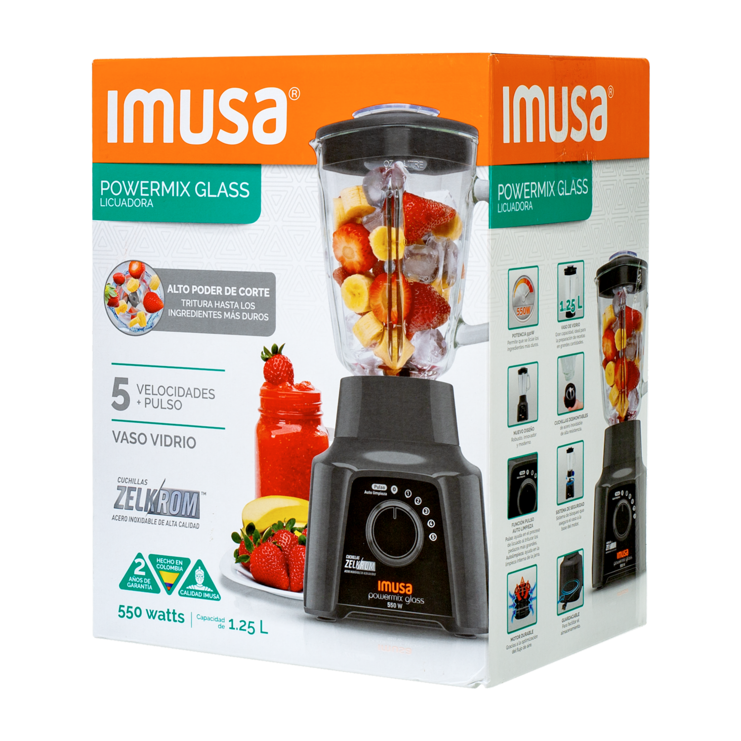Licuadora 550 Watts Powermix 5861032005 IMUSA 5 Velocidades