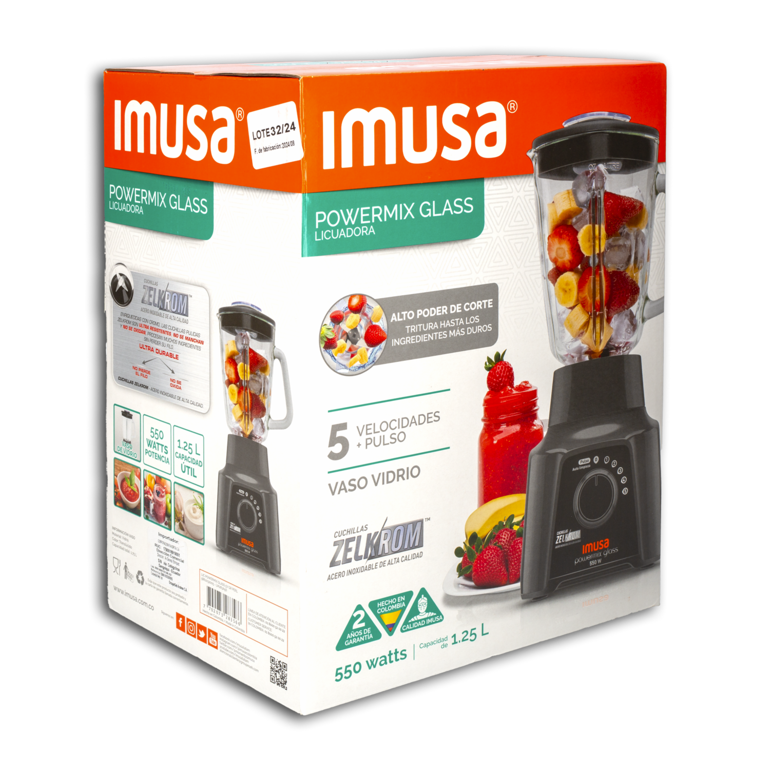 Licuadora 550 Watts Powermix 5861032005 IMUSA 5 Velocidades