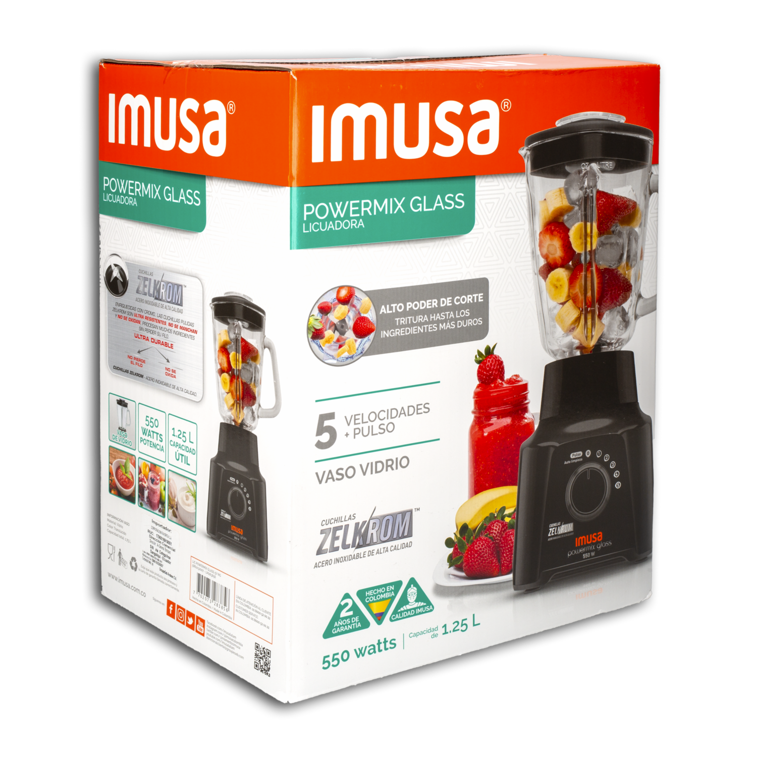 Licuadora 550 Watts Powermix 5861032007 IMUSA 5 Velocidades