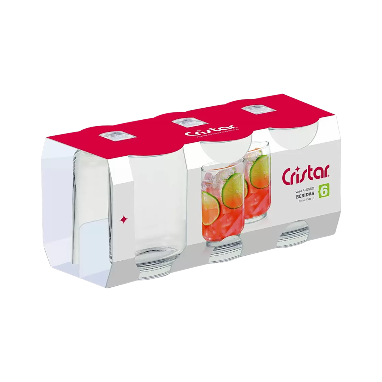 Set De Vasos Alegro Bebidas 6X348 Ml CRISTAR 2867CL