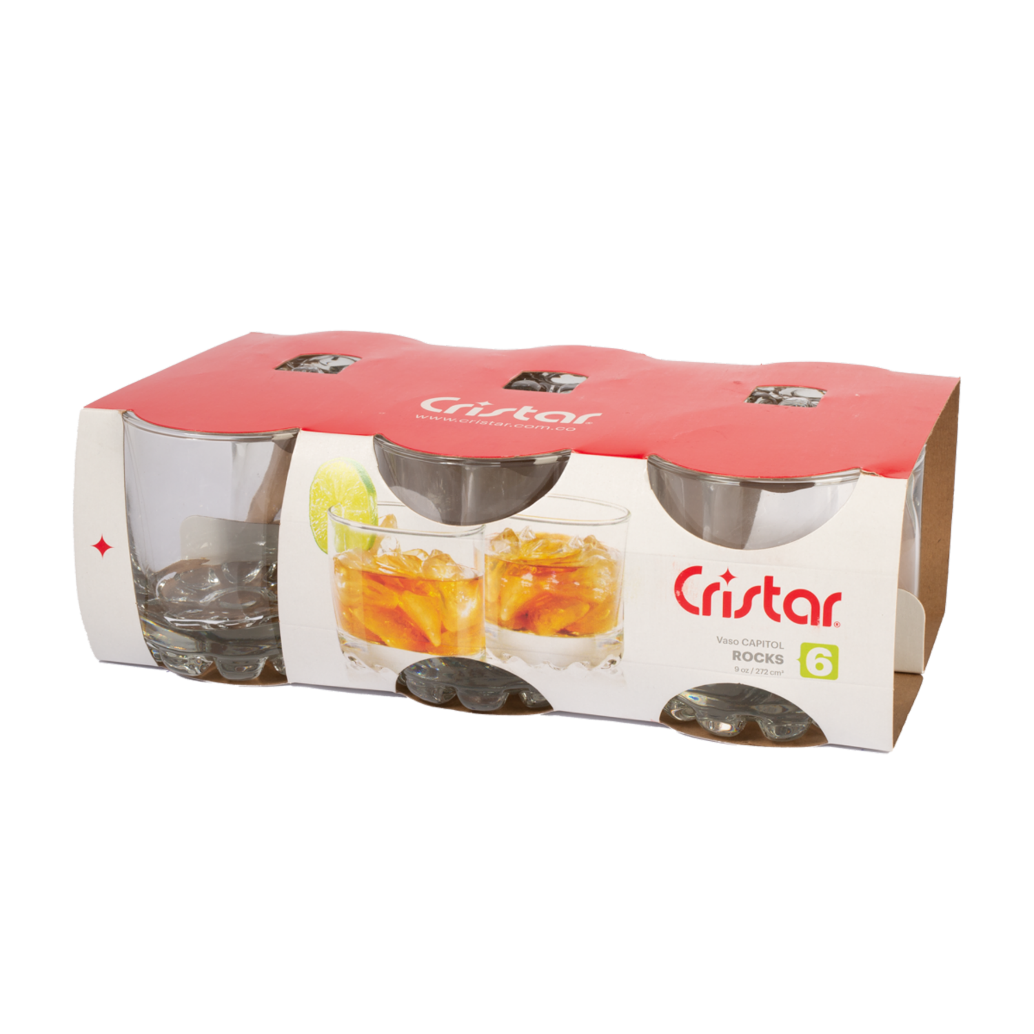 Set De Vasos Capitol Rocks  6X272 Ml CRISTAR 0445CL