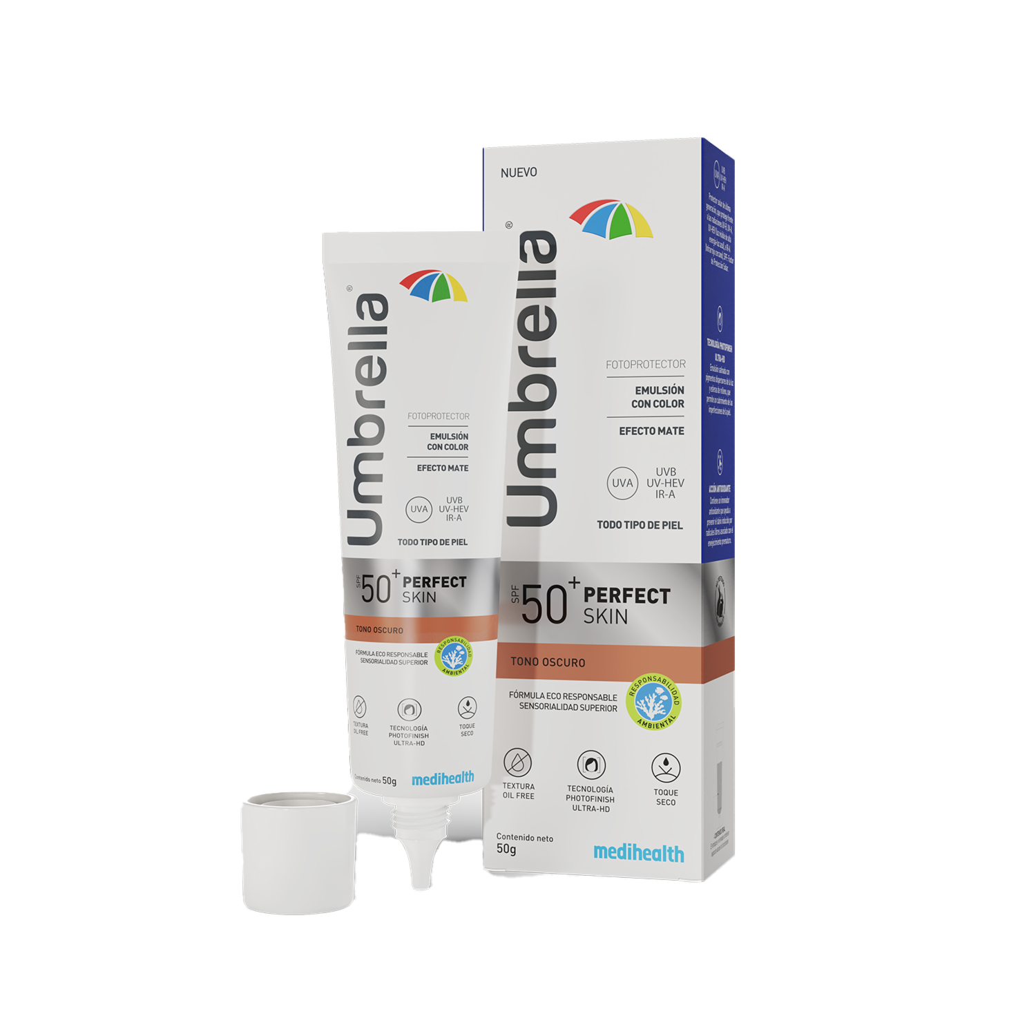 Protector Solar Base Fluida Oscuro Spf50 UMBRELLA 50 G