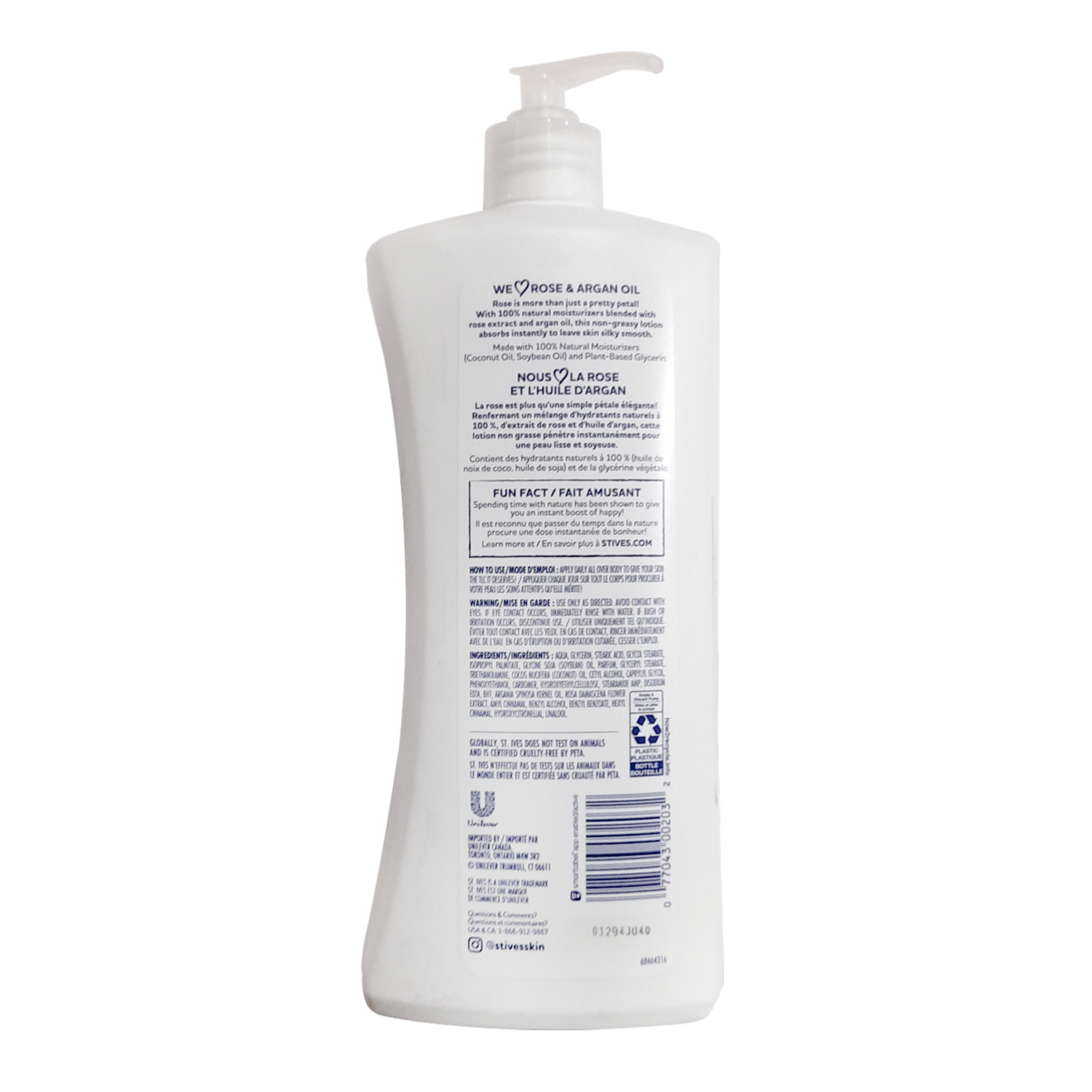 Crema Corporal Rosas Y aceite De Argán ST. IVES 621 Ml