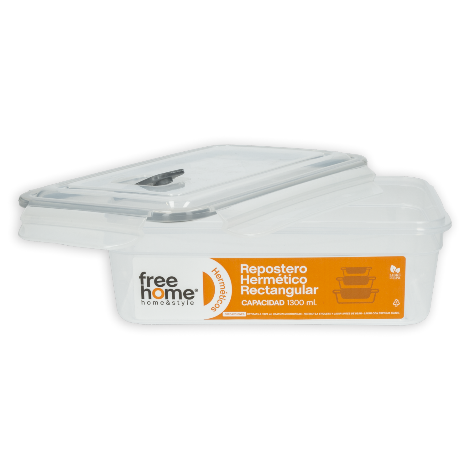 Repostero Hermético Rectangular FREE HOME 1300 Ml