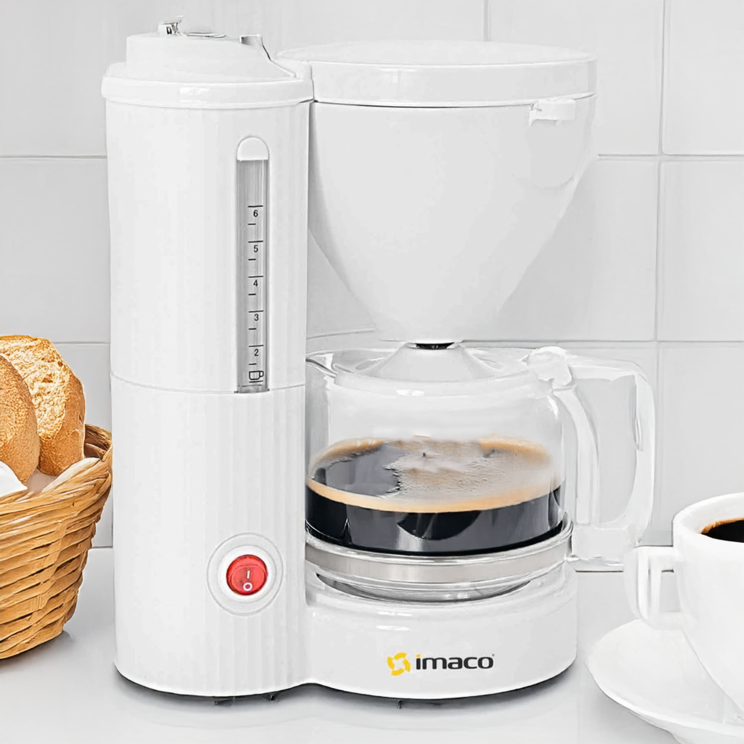 Cafetera Eléctrica Con Filtro Y Jarra De Vidrio ICM608 IMACO 6 Tazas