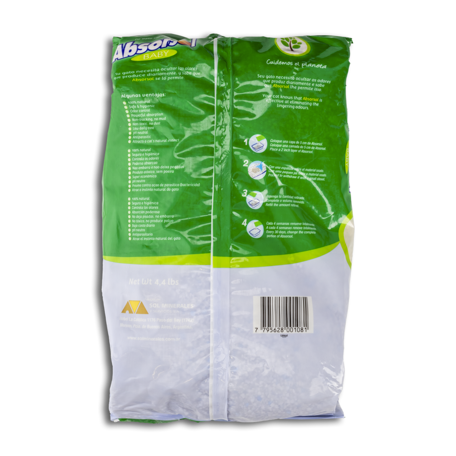 Piedra Sanitaria Para Gatos Baby ABSORSOL Unidad