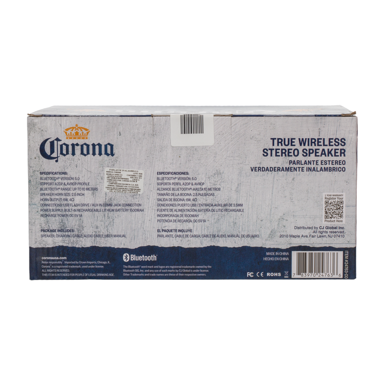Parlante TWS 24763-CO CORONA Blanco Con Azul