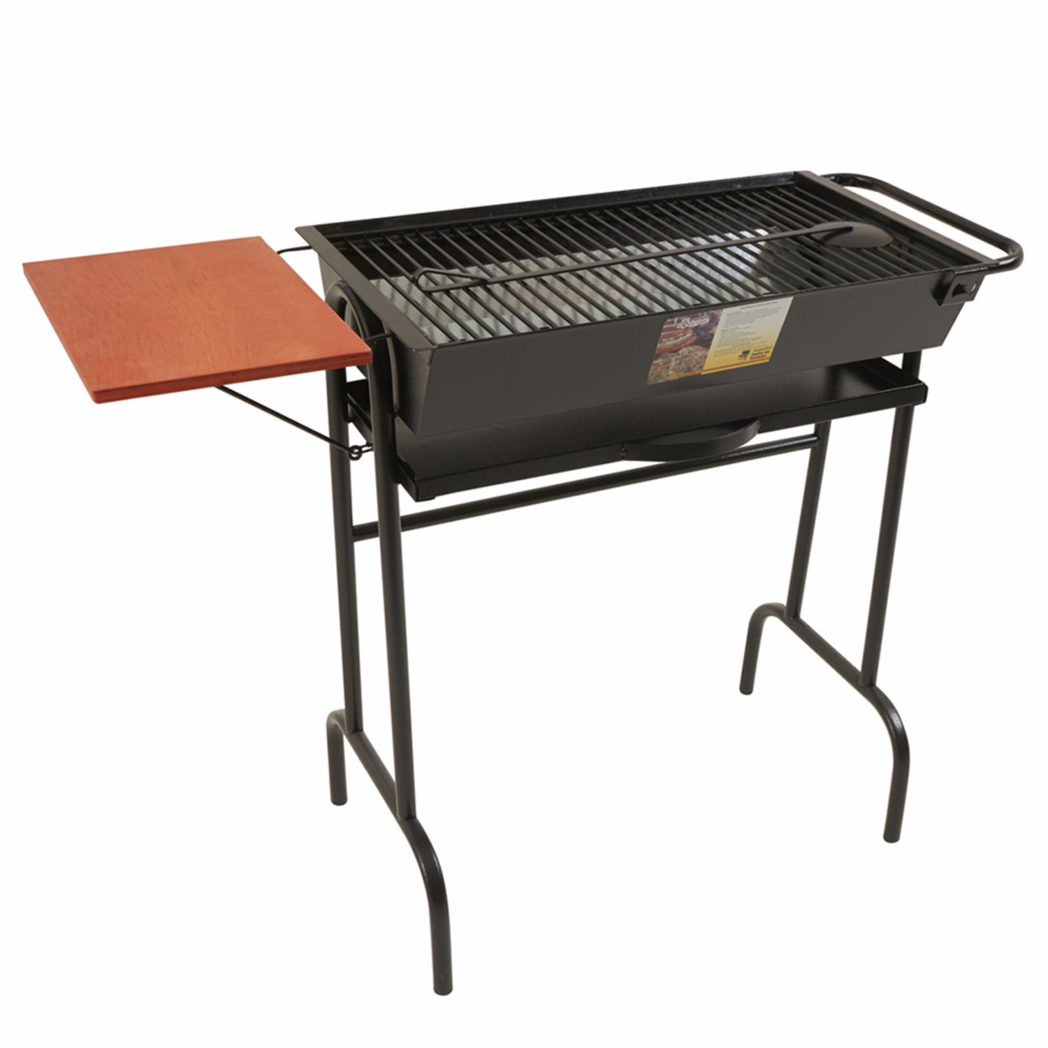 Parrilla De Carbón Con Repisa De Madera ARTE VALLE Mediana