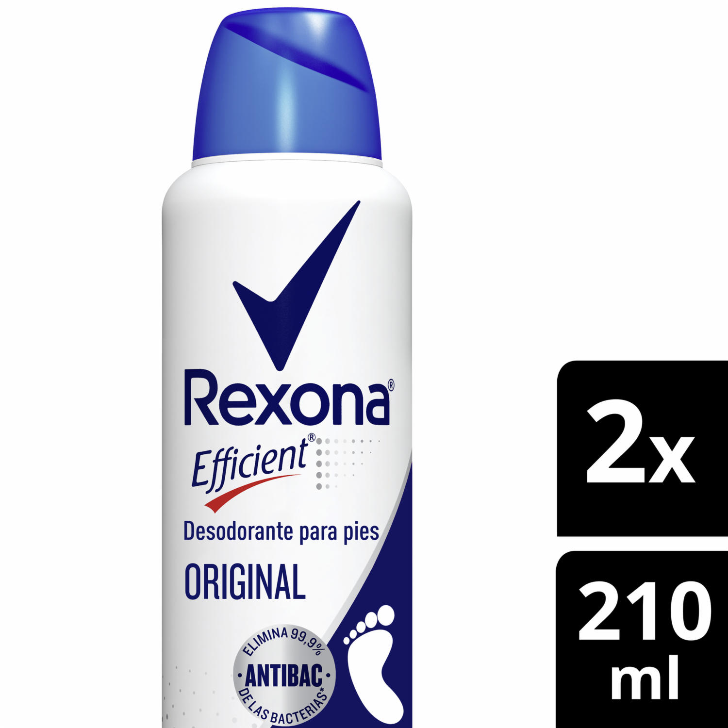 Desodorante En Aerosol Para Pies Efficient REXONA 210 Ml