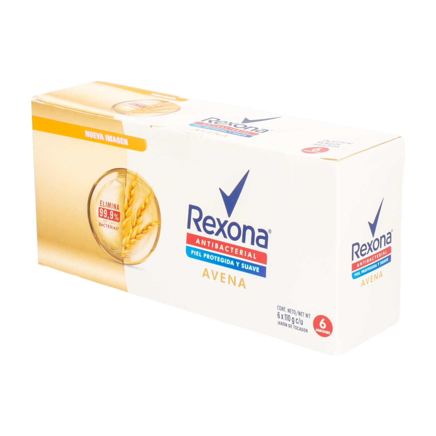 Jabón En Barra Antibacterial De Avena REXONA 3 X 110 G