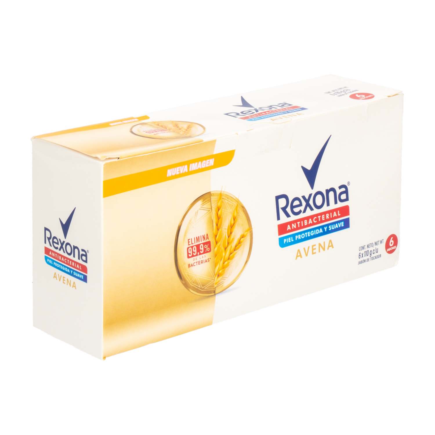 Jabón En Barra Antibacterial De Avena REXONA 3 X 110 G