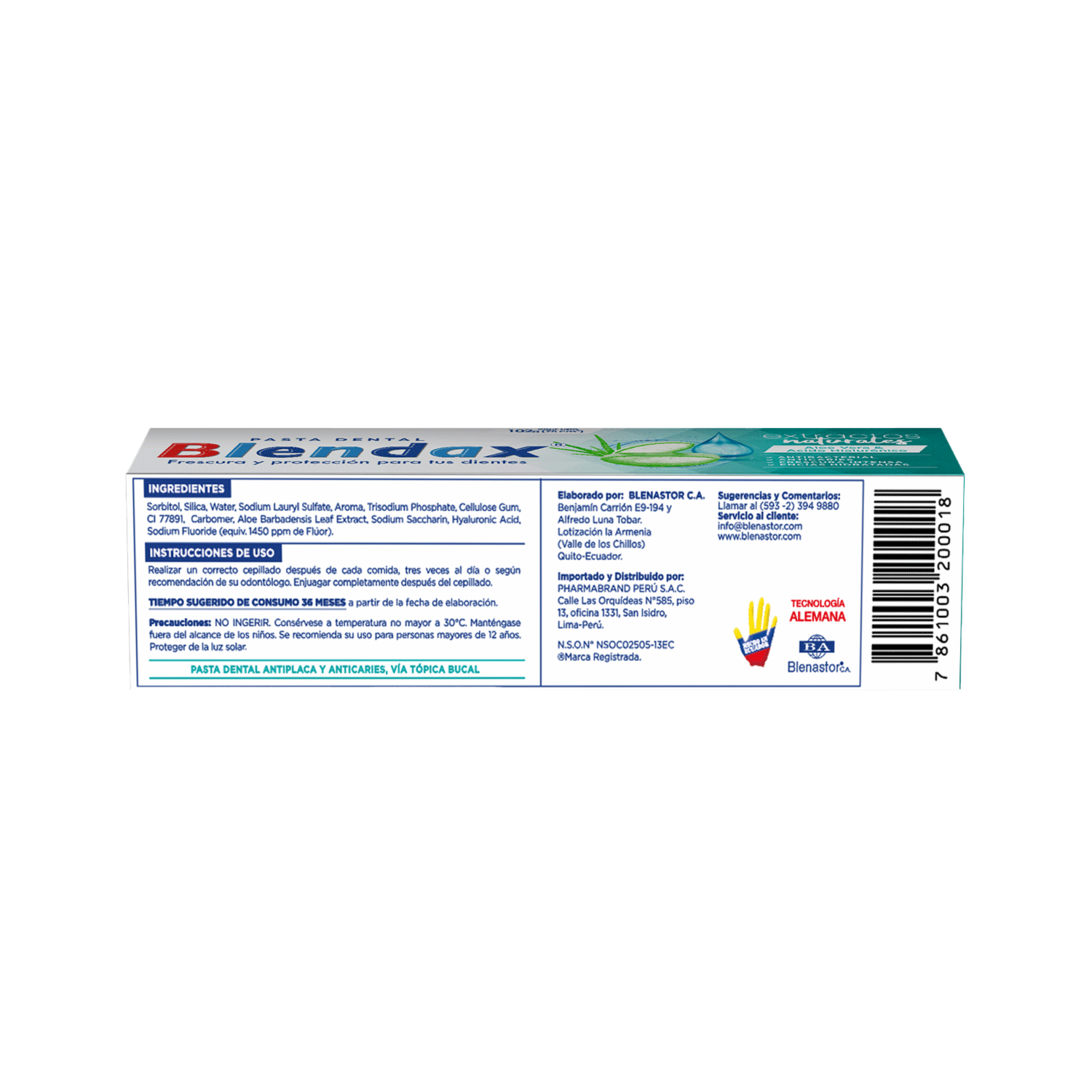Pasta Dental Aloe Vera BLENDAX 75 Ml