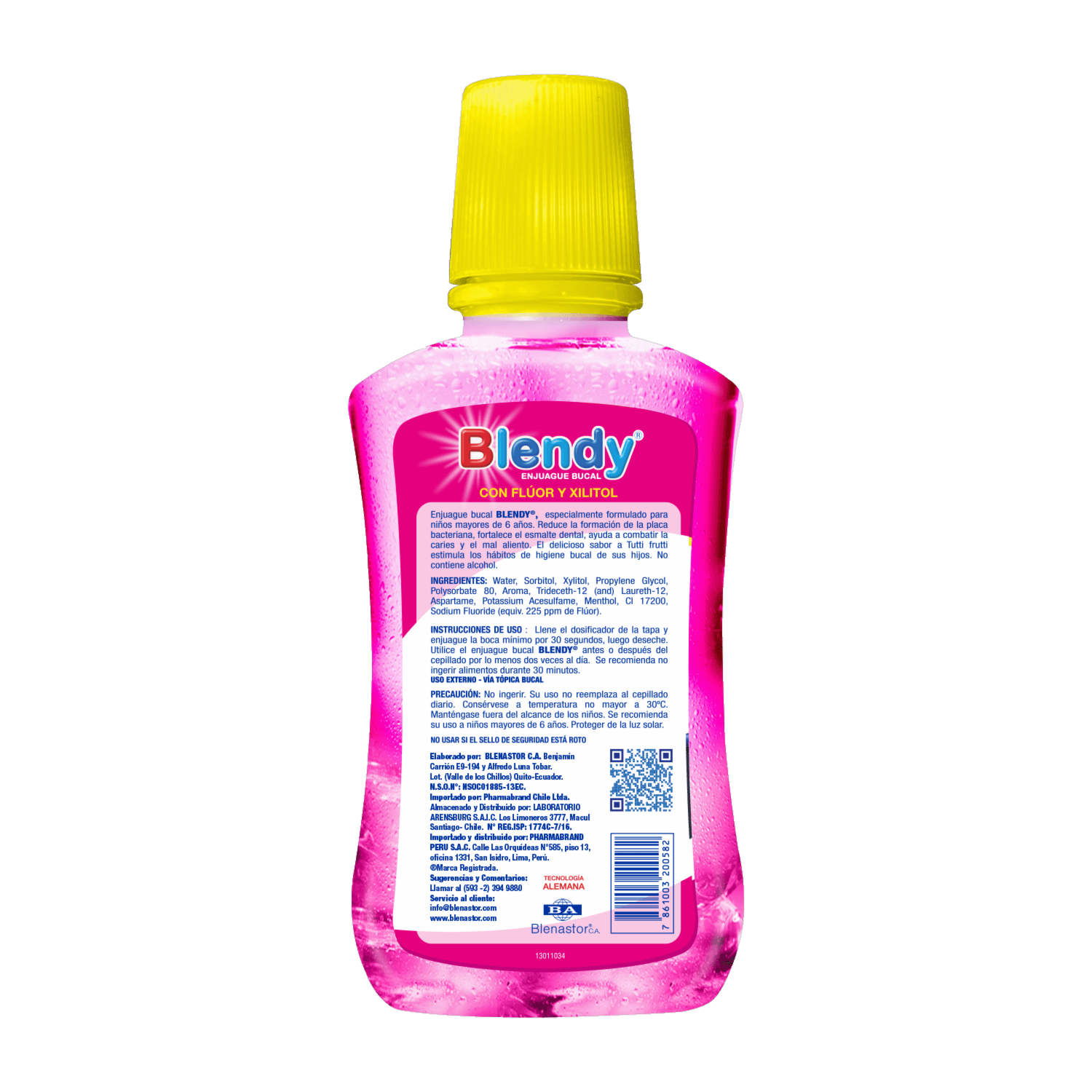 Enjuague Bucal Infantil Sabor A Tutifruti BLENDY 300 Ml